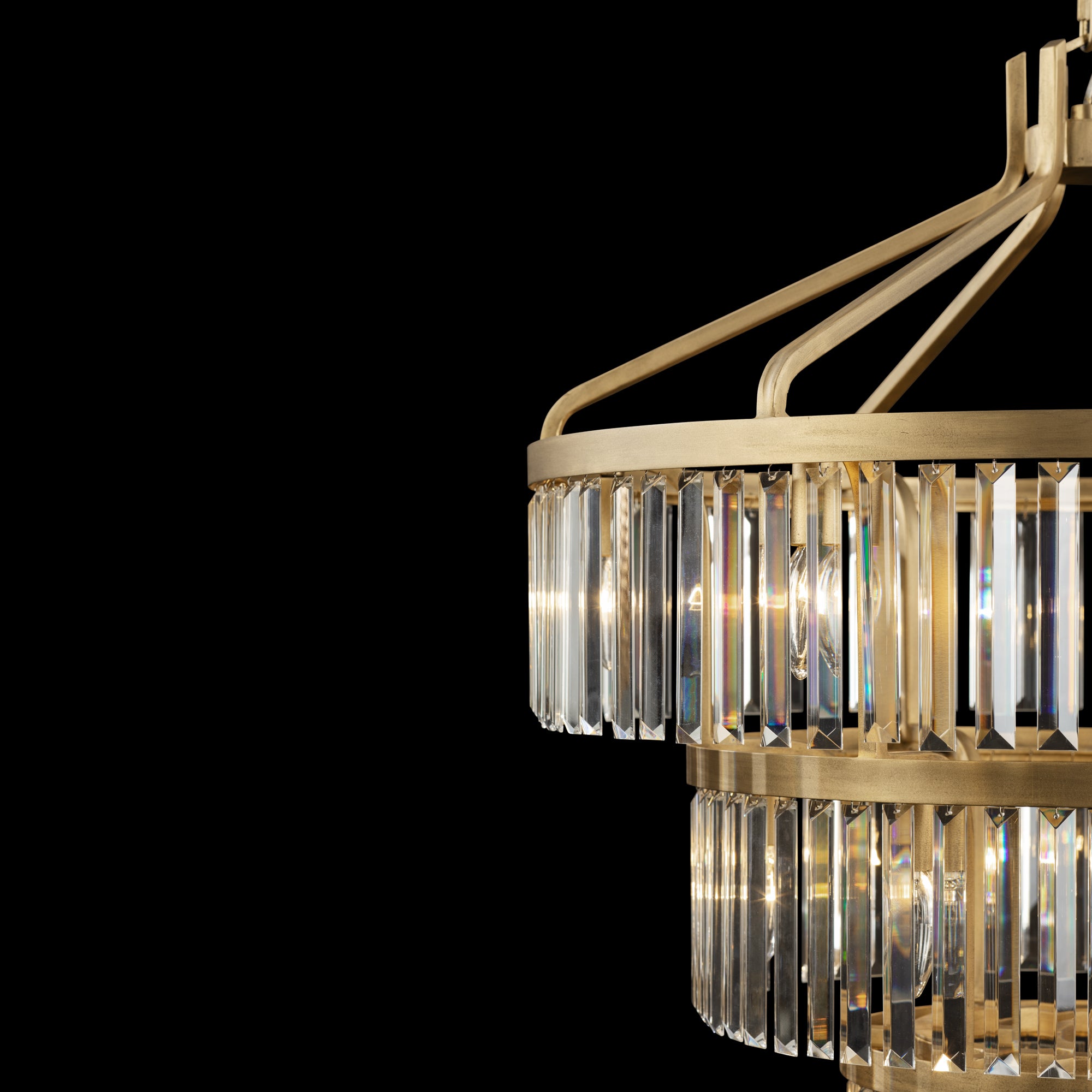 Social Club 15-Light 3-Tier Pendant - Havana Gold