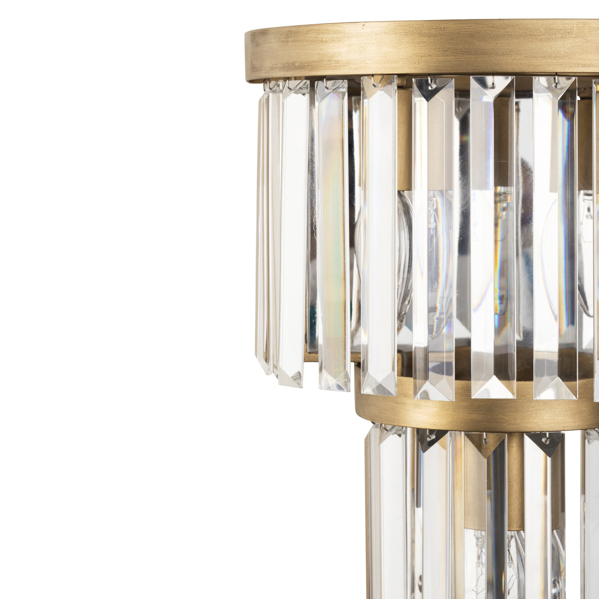 Social Club 3-Light 2-Tier Crystal Sconce - Havana Gold