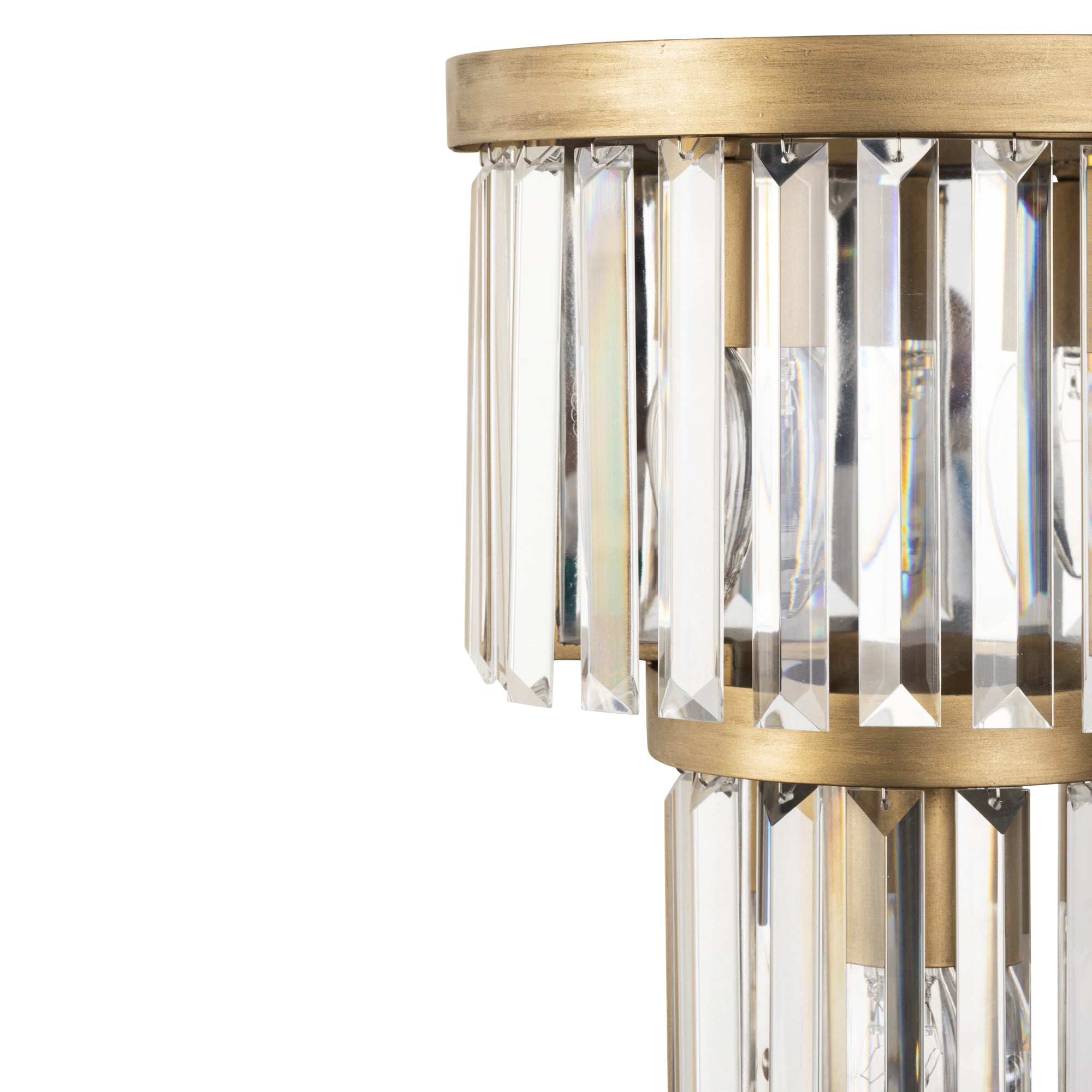 Social Club 3 Light 2-Tier Crystal Sconce - Havana Gold