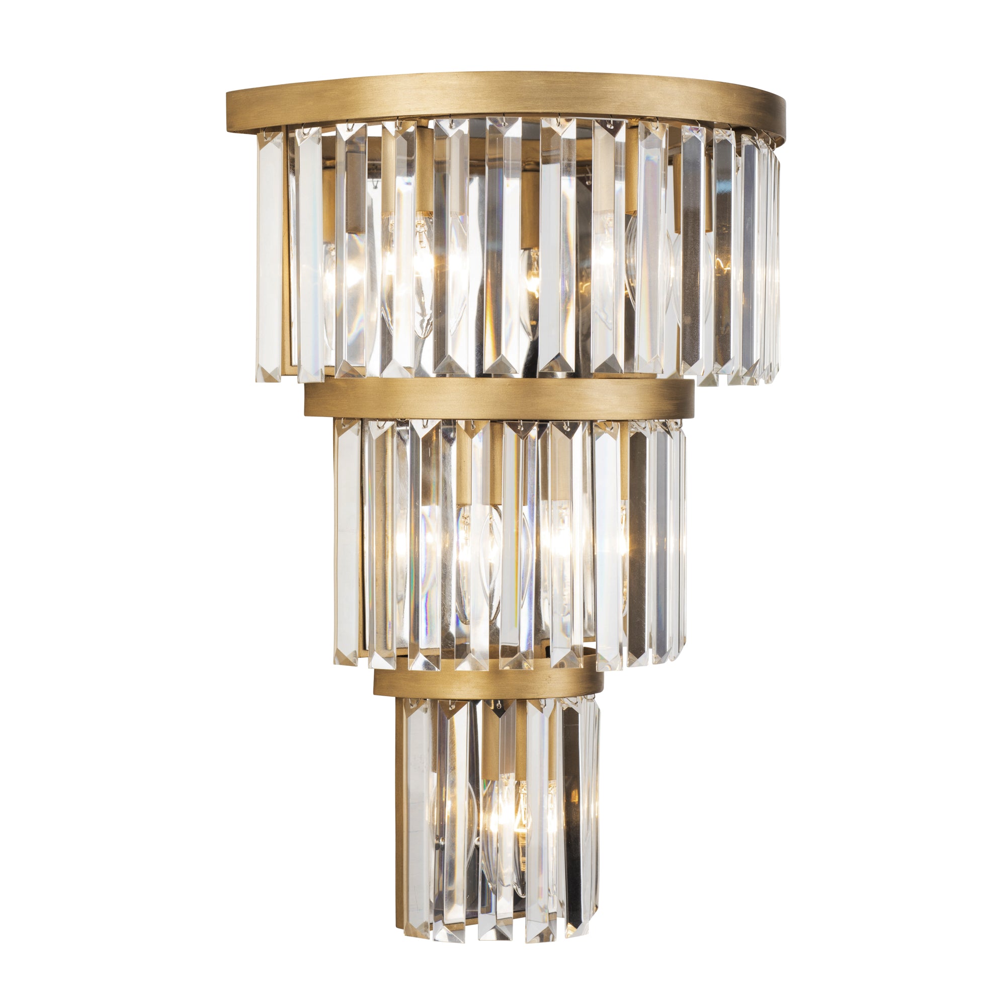 Social Club 6-Light 3-Tier Crystal Sconce - Havana Gold