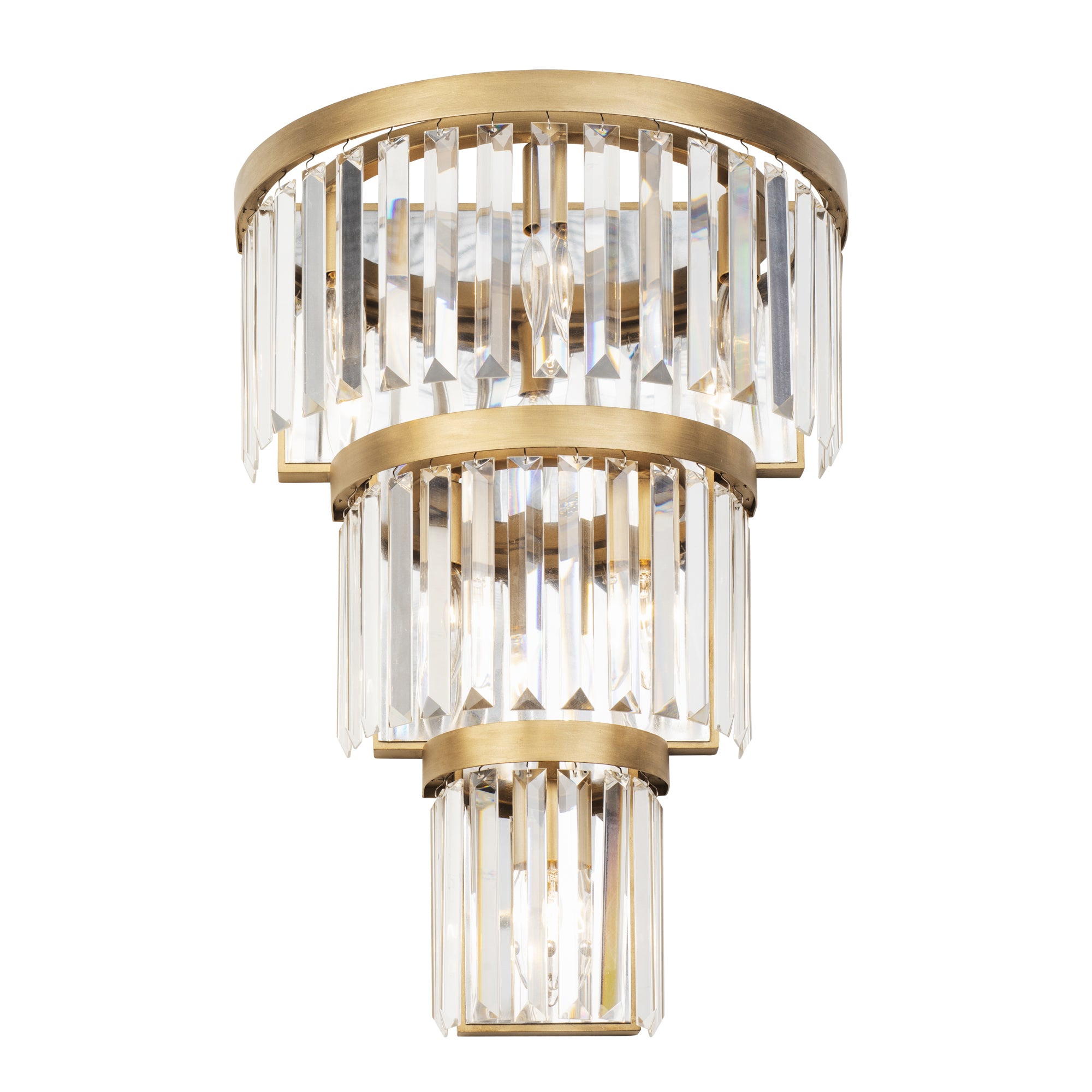 Social Club 6 Light 3-Tier Crystal Sconce - Havana Gold