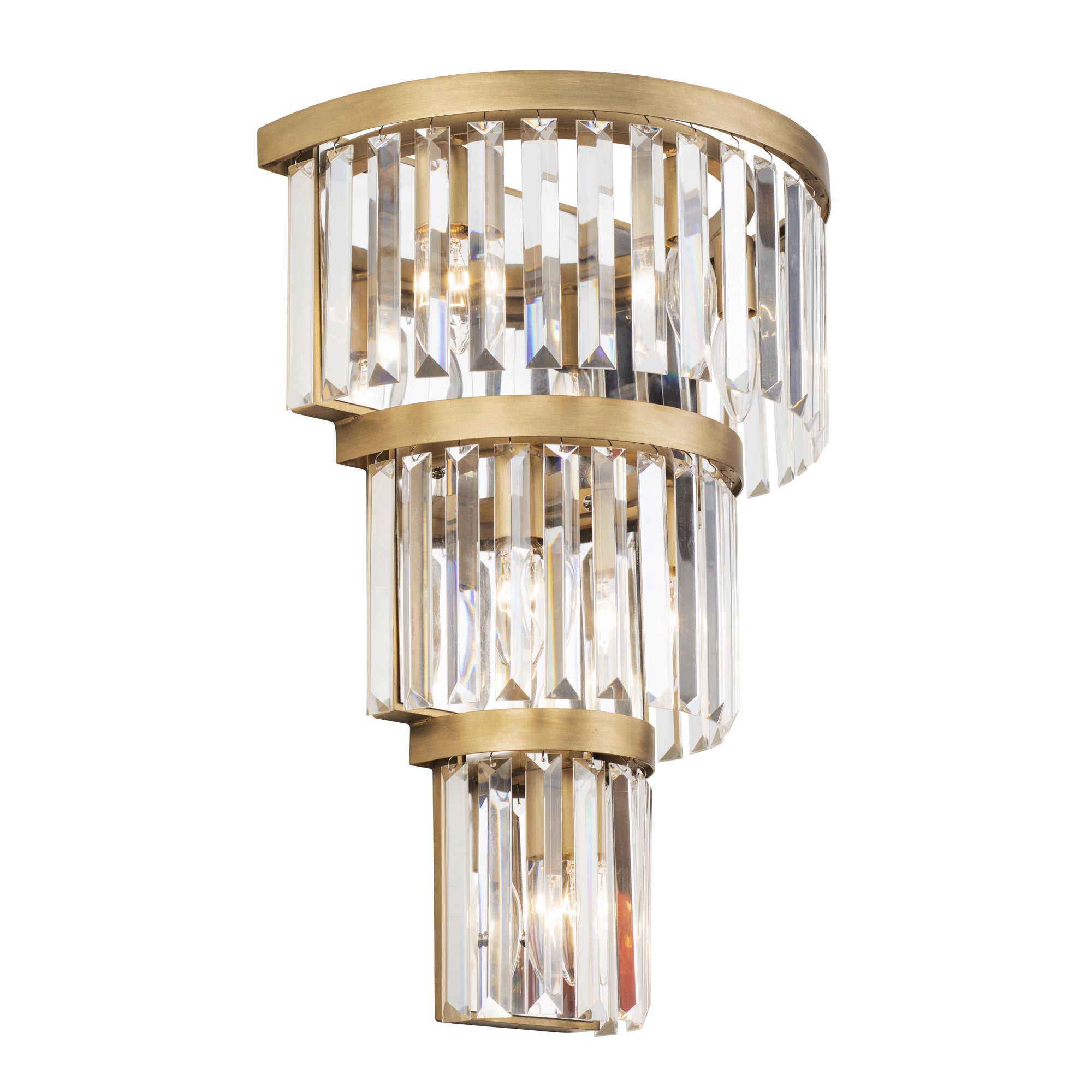 Social Club 6 Light 3-Tier Crystal Sconce - Havana Gold