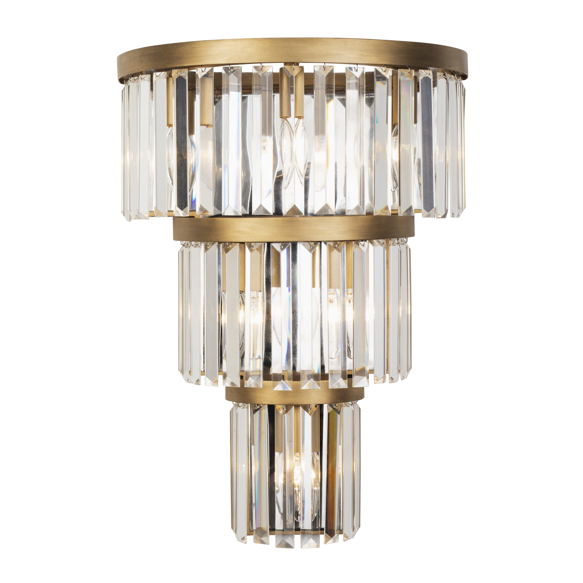 Social Club 6-Light 3-Tier Crystal Sconce - Havana Gold