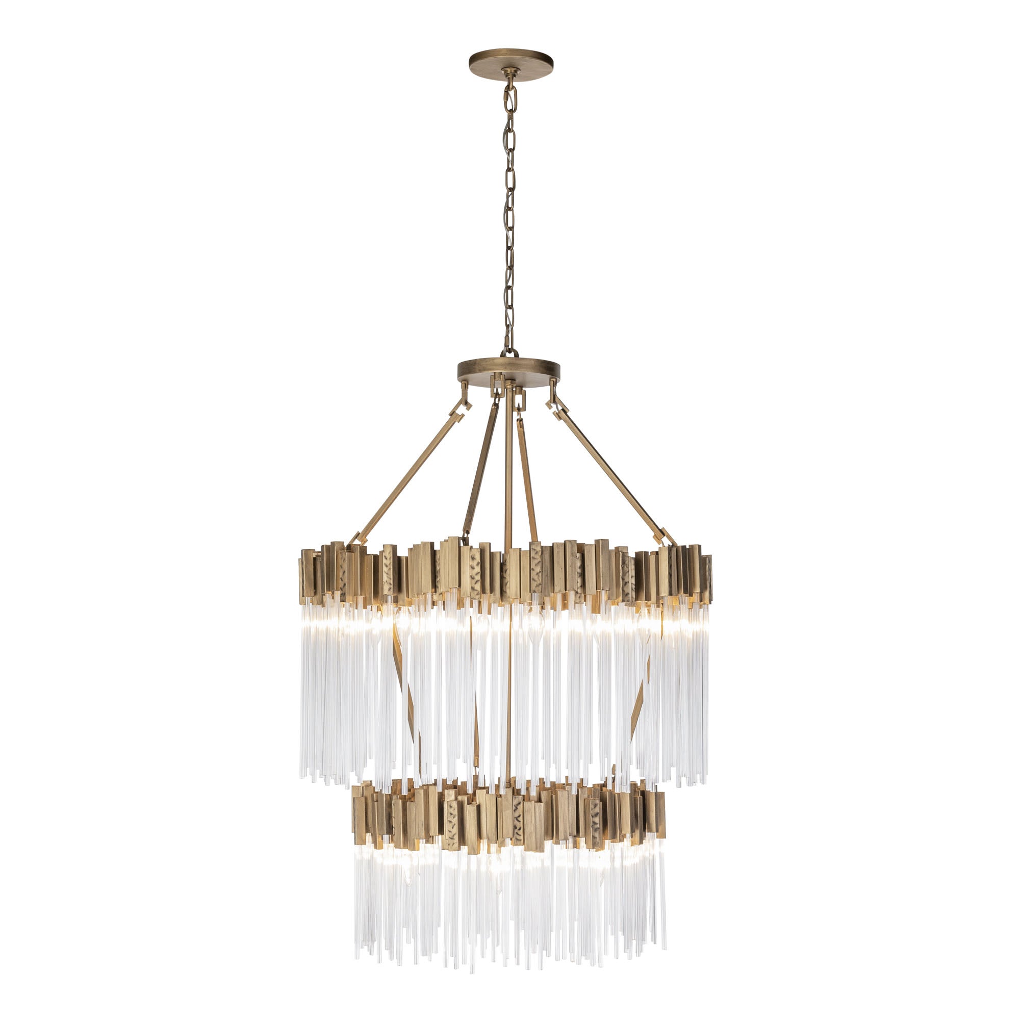 Matrix 14 Light 2-Tier Chandelier - Havana Gold