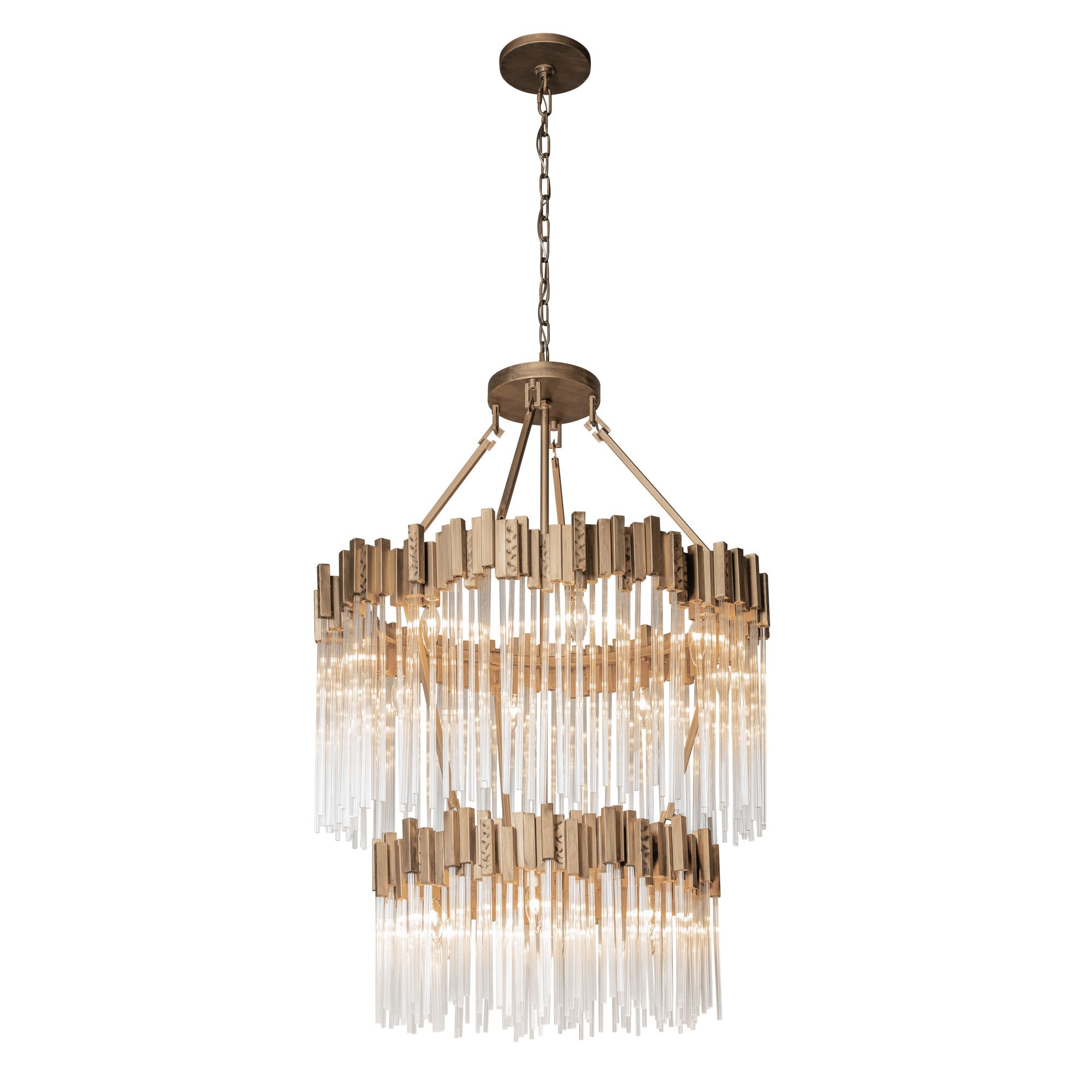 Matrix 14 Light 2-Tier Chandelier - Havana Gold