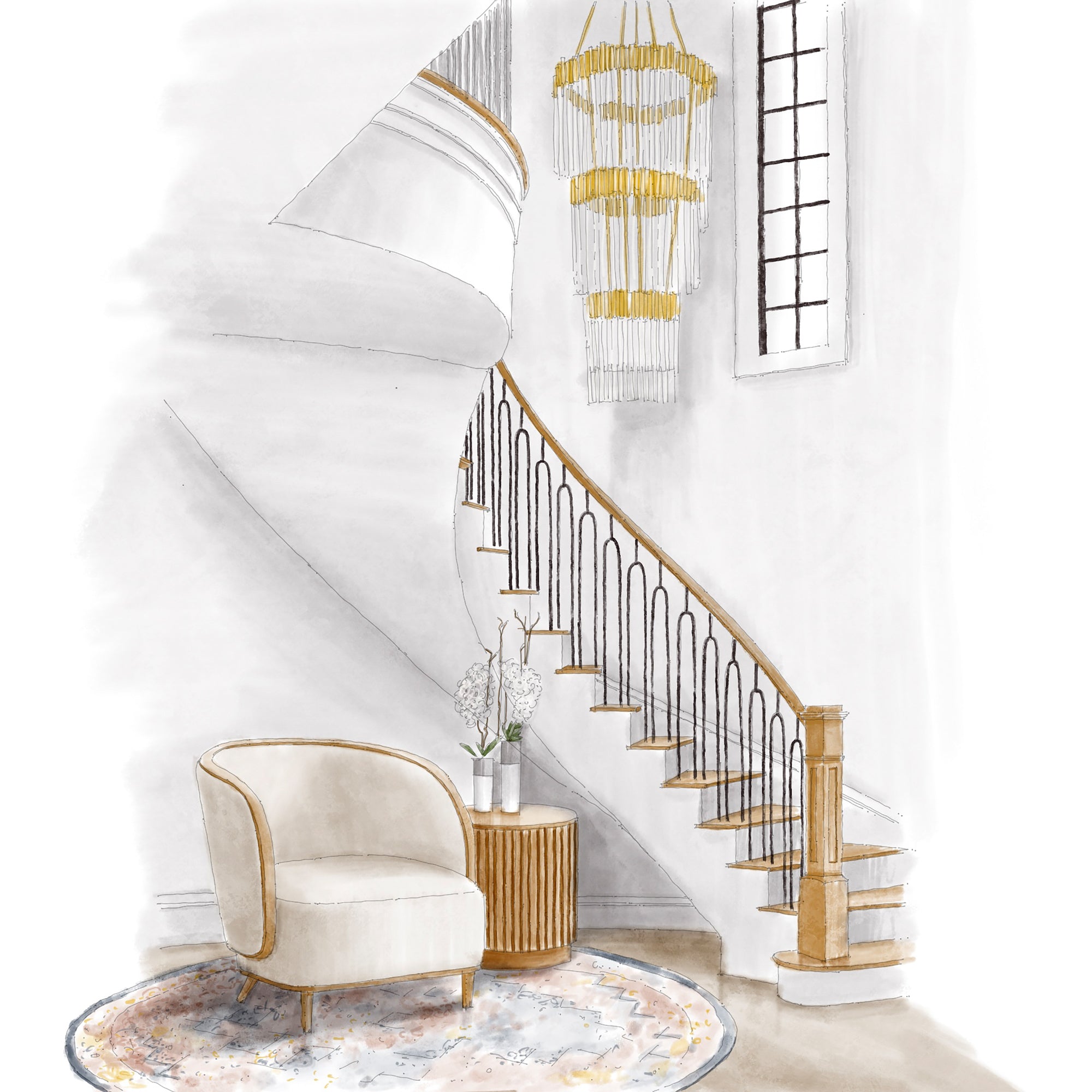 Matrix 18 Light 3-Tier Chandelier - Havana Gold