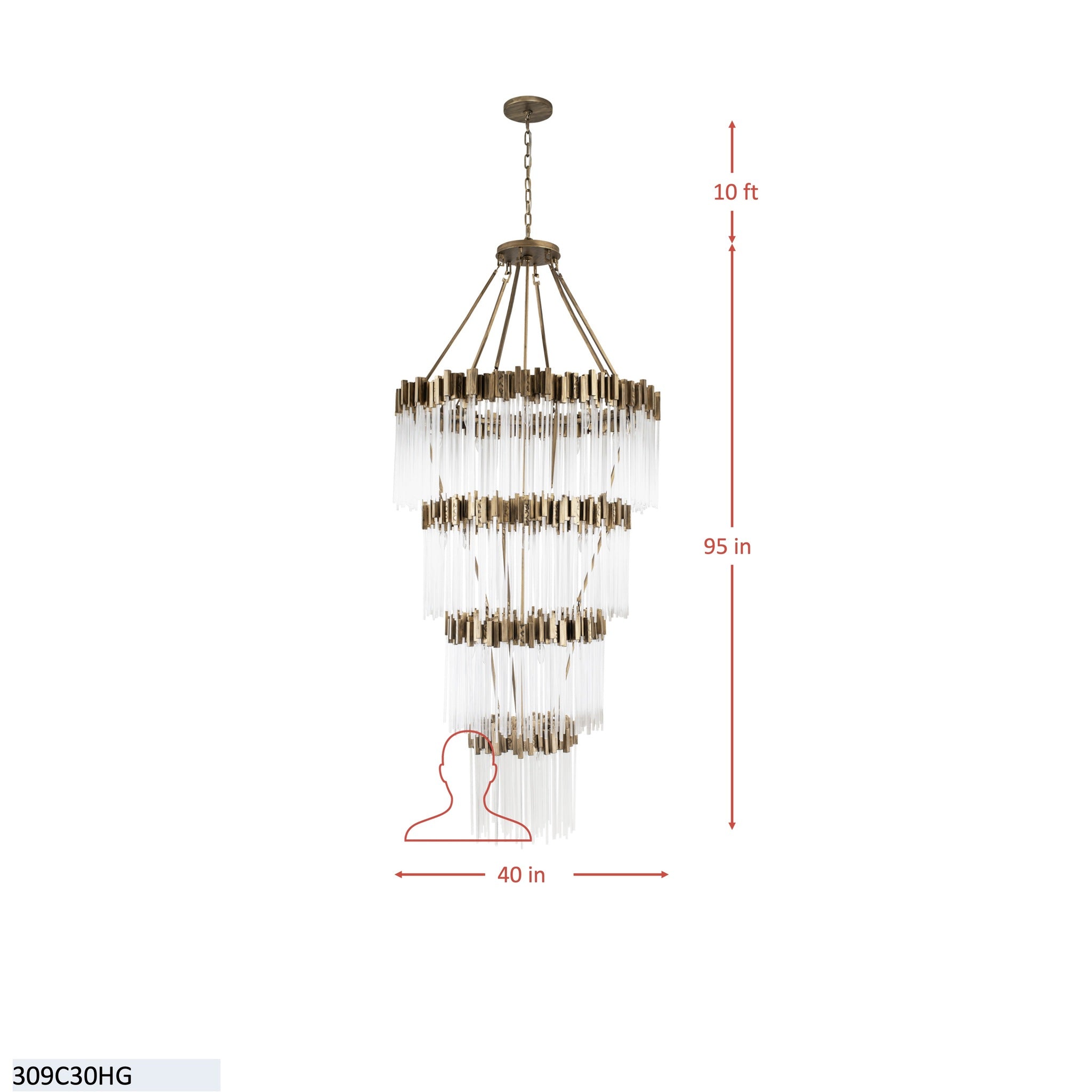 Matrix 30Light 4-Tier Chandelier - Havana Gold