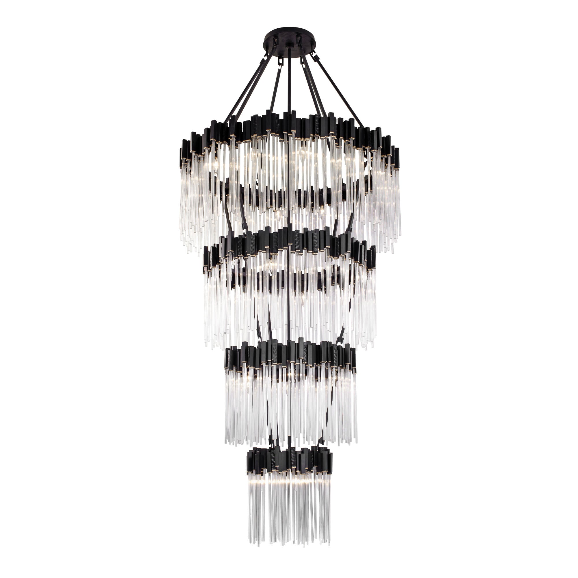 Matrix Chandelier - Matte Black/French Gold