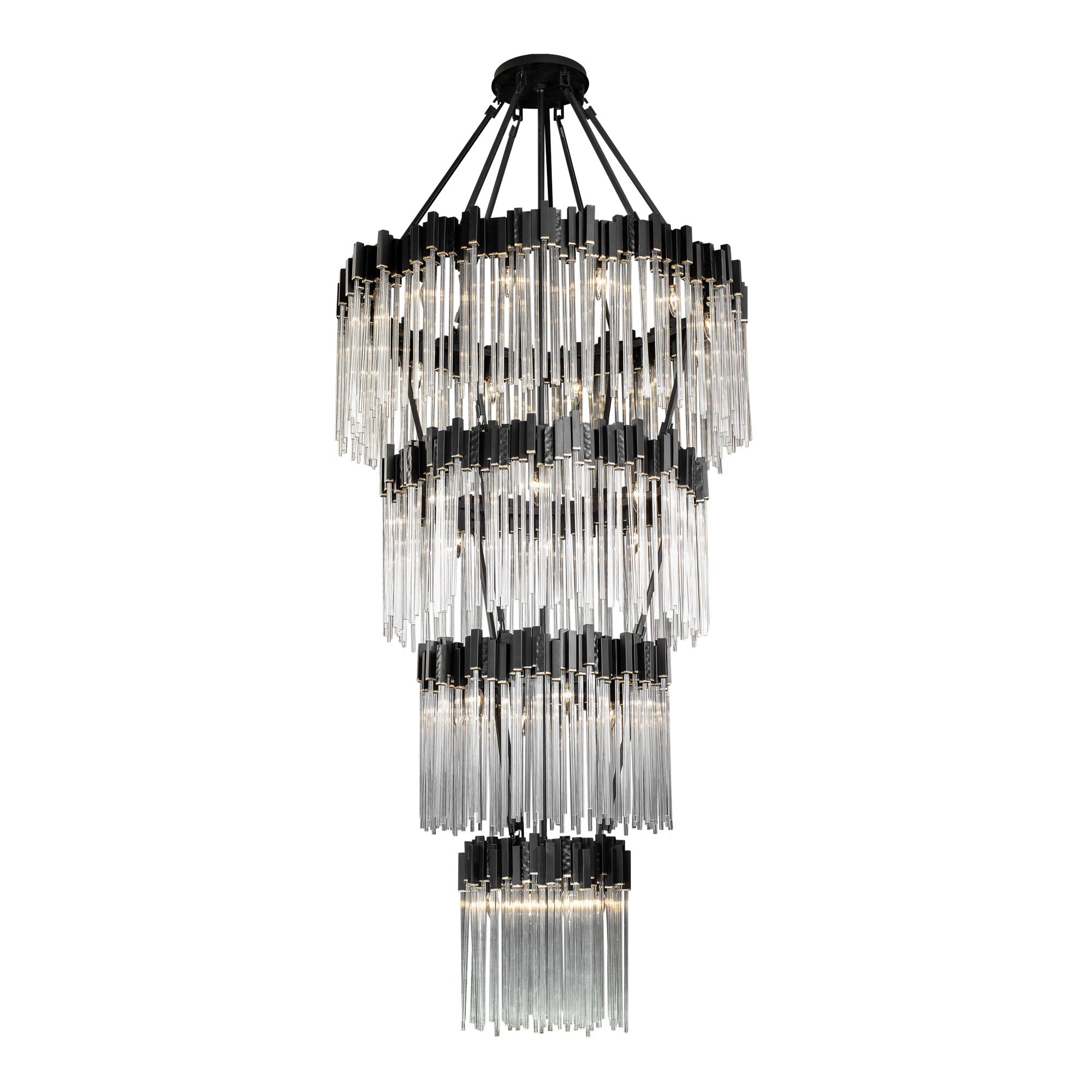 Matrix 30Light 4-Tier Chandelier - Matte Black/French Gold