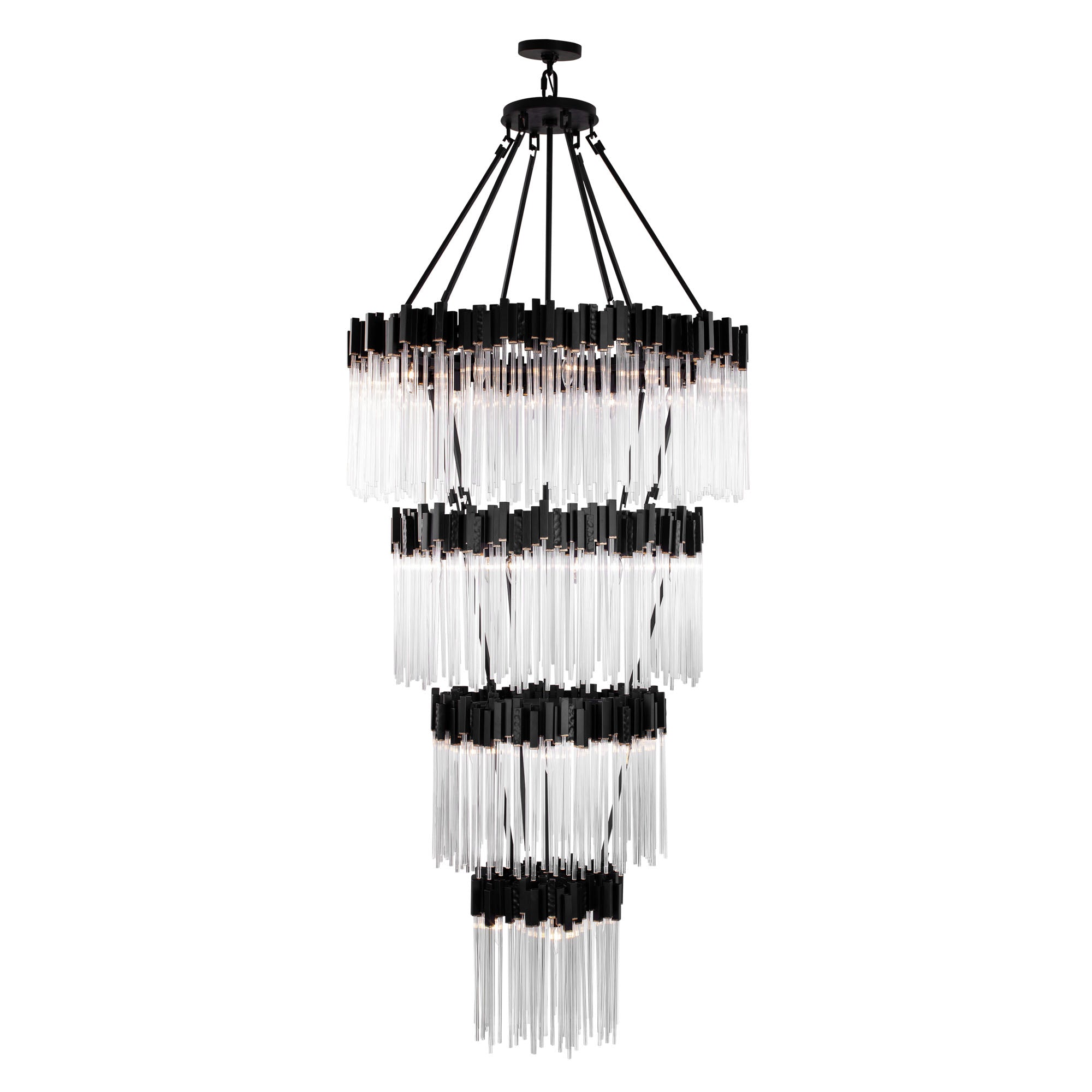 Matrix 30Light 4-Tier Chandelier - Matte Black/French Gold