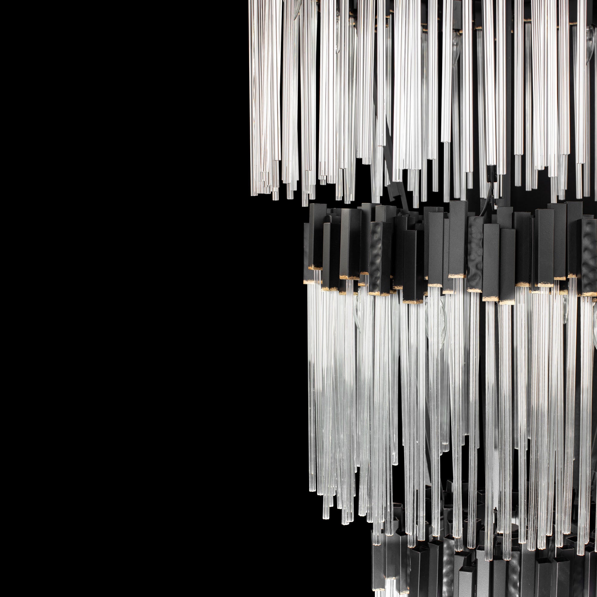 Matrix Chandelier - Matte Black/French Gold