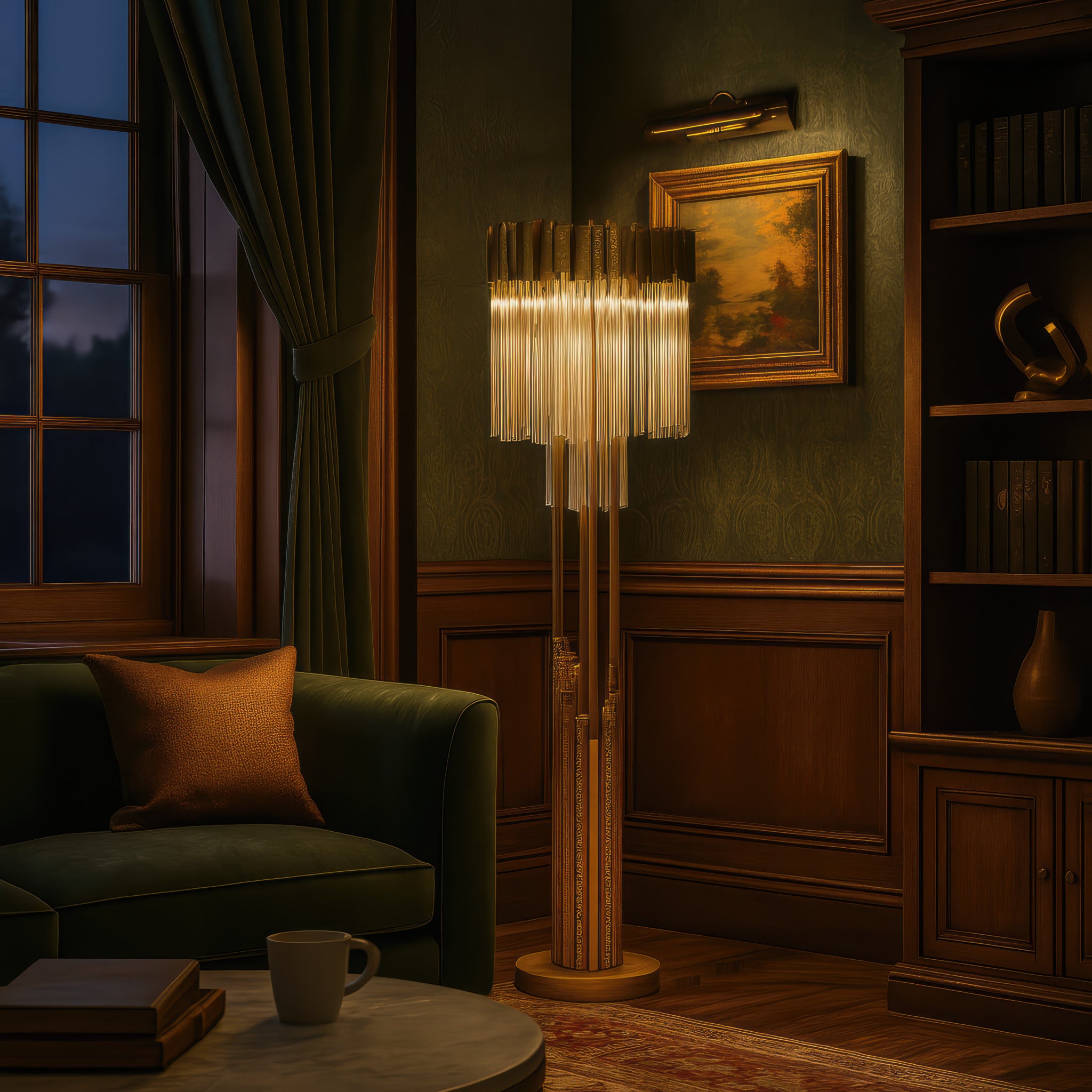 Matrix 6 Light Floor Lamp - Havana Gold