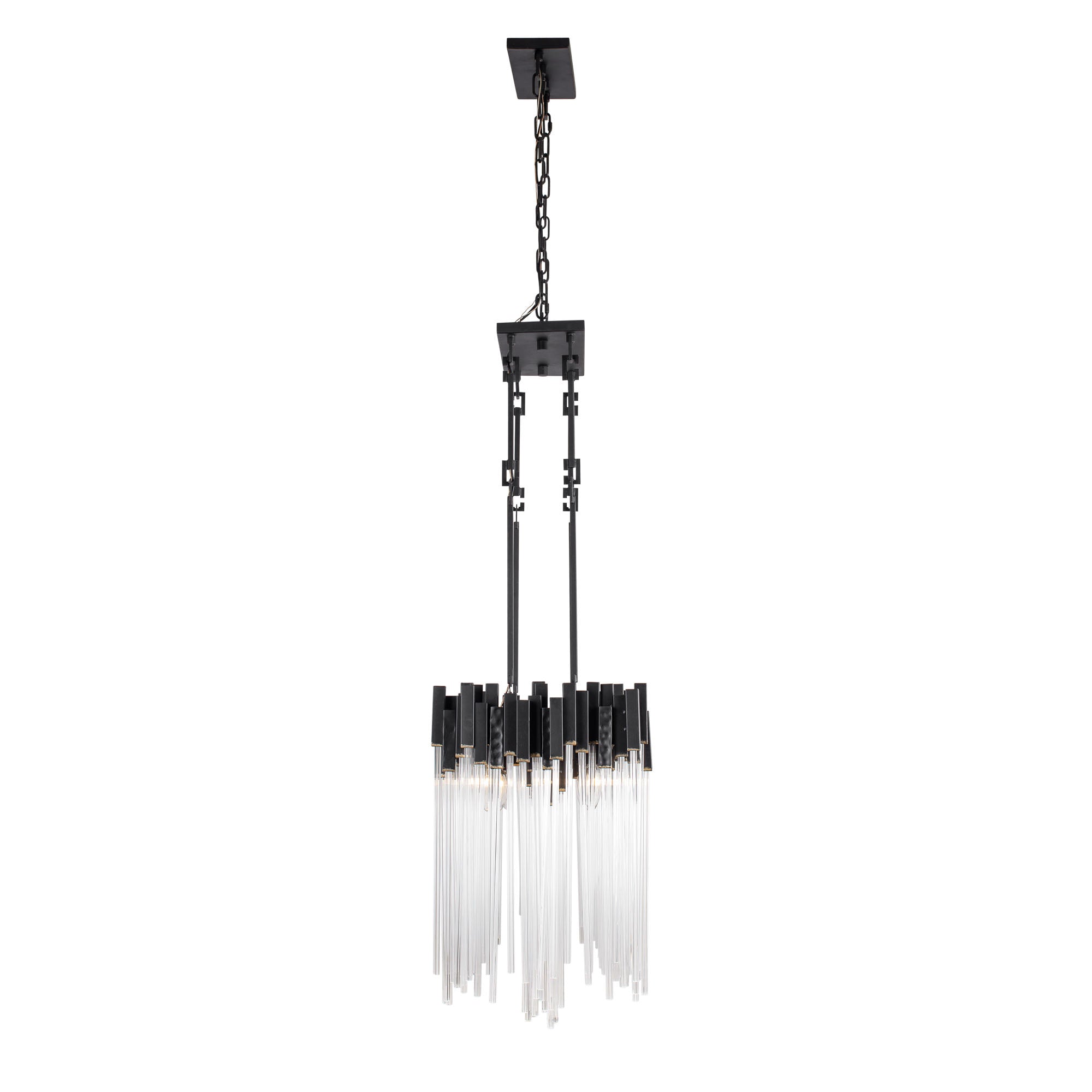Matrix 8 Light Linear Pendant - Matte Black/French Gold