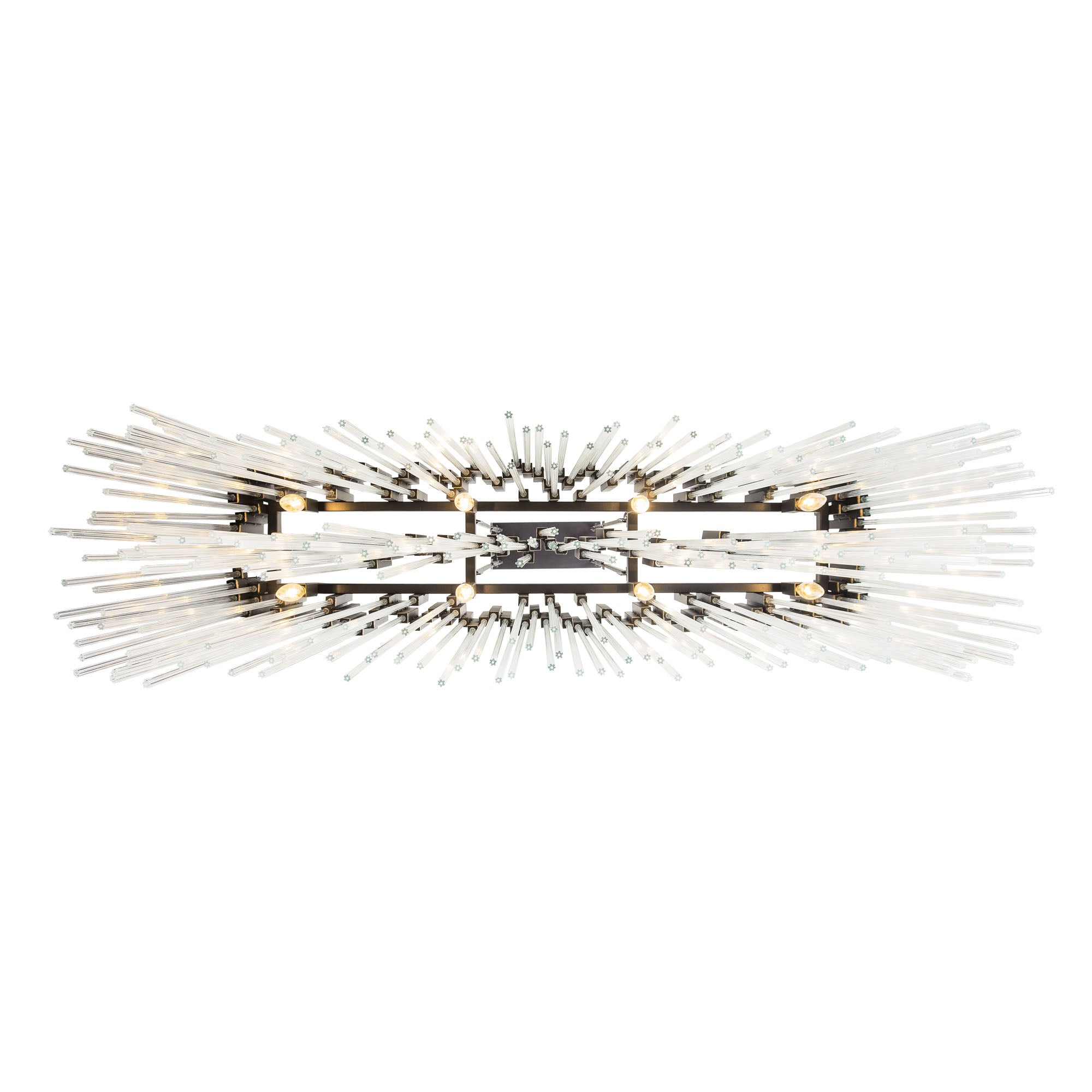 Matrix 8 Light Linear Pendant - Matte Black/French Gold
