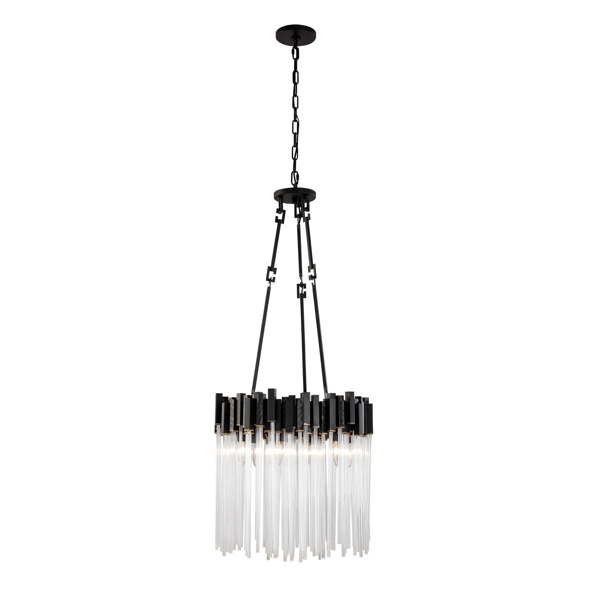 Matrix 6 Light Pendant - Matte Black/French Gold