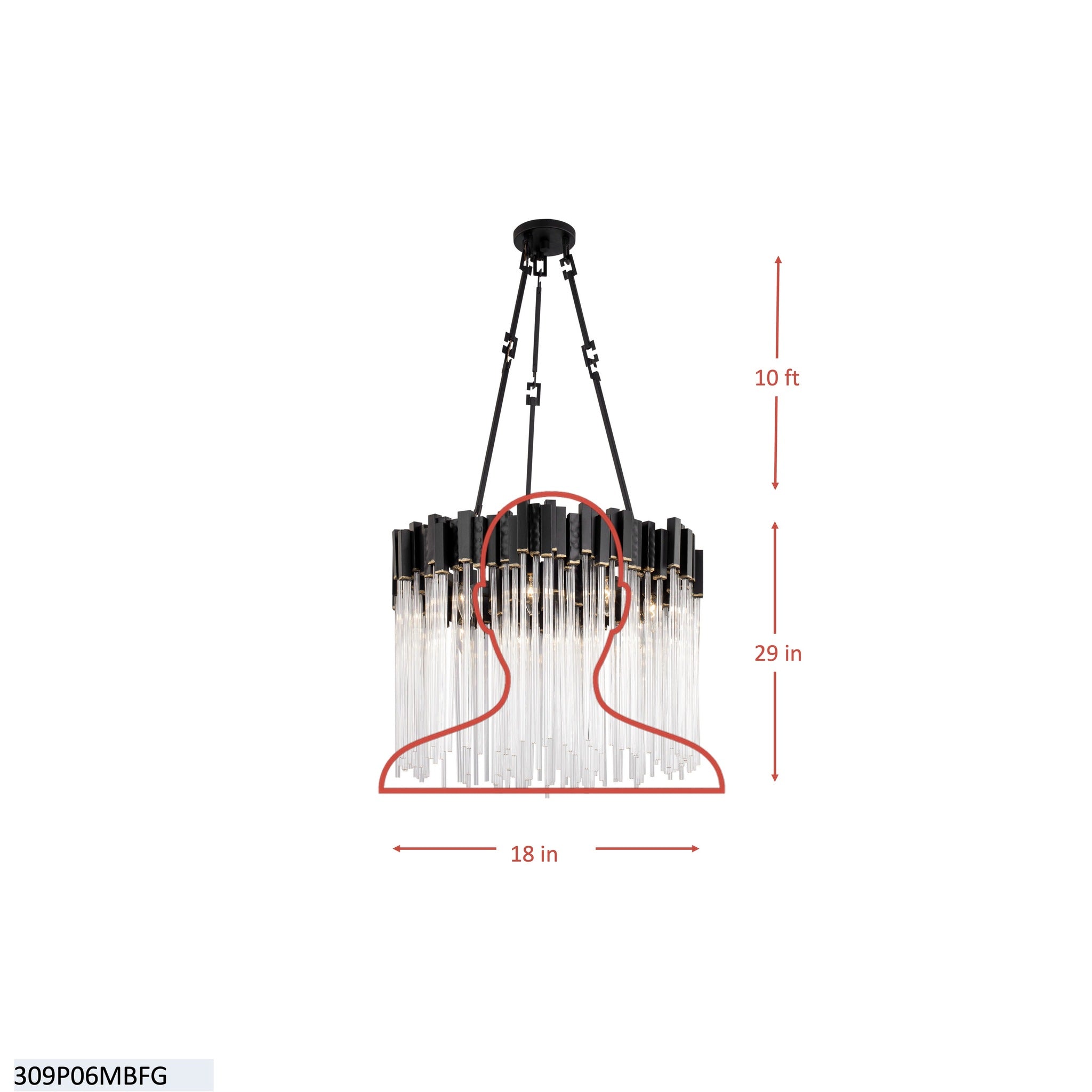 Matrix 6 Light Pendant - Havana Gold