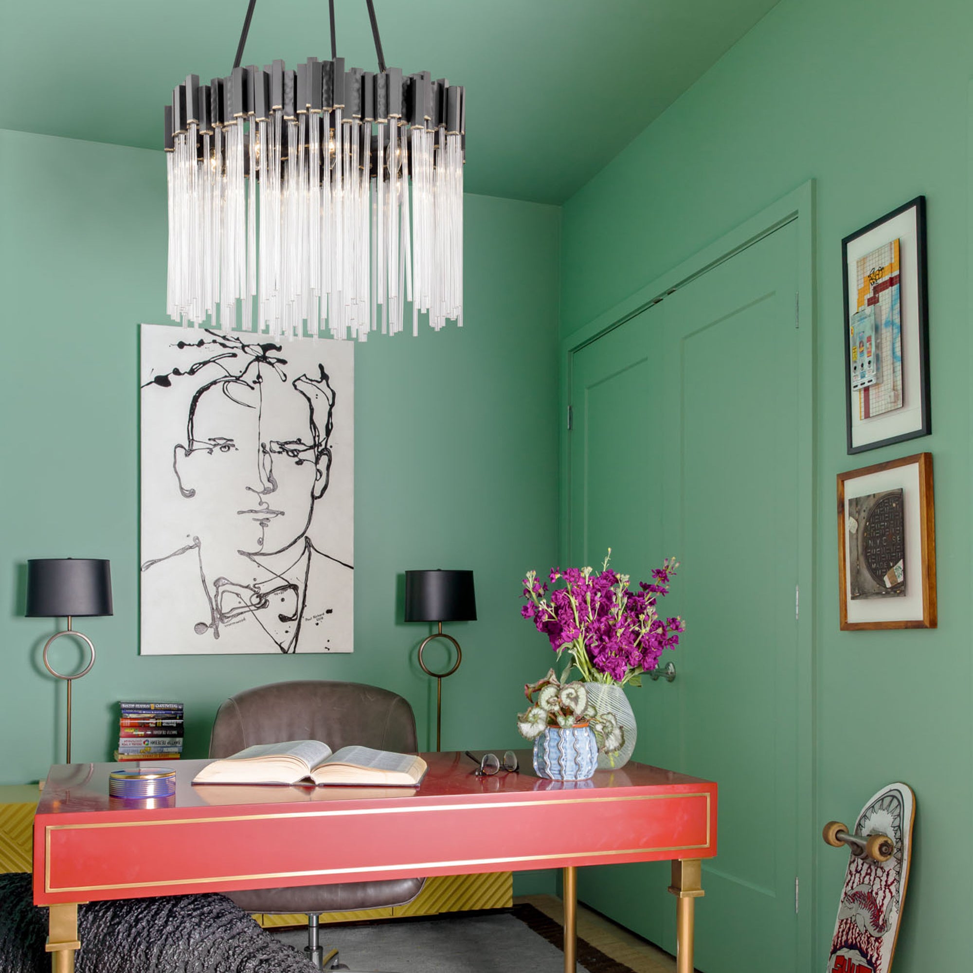 Matrix 9 Light Pendant - Matte Black/French Gold