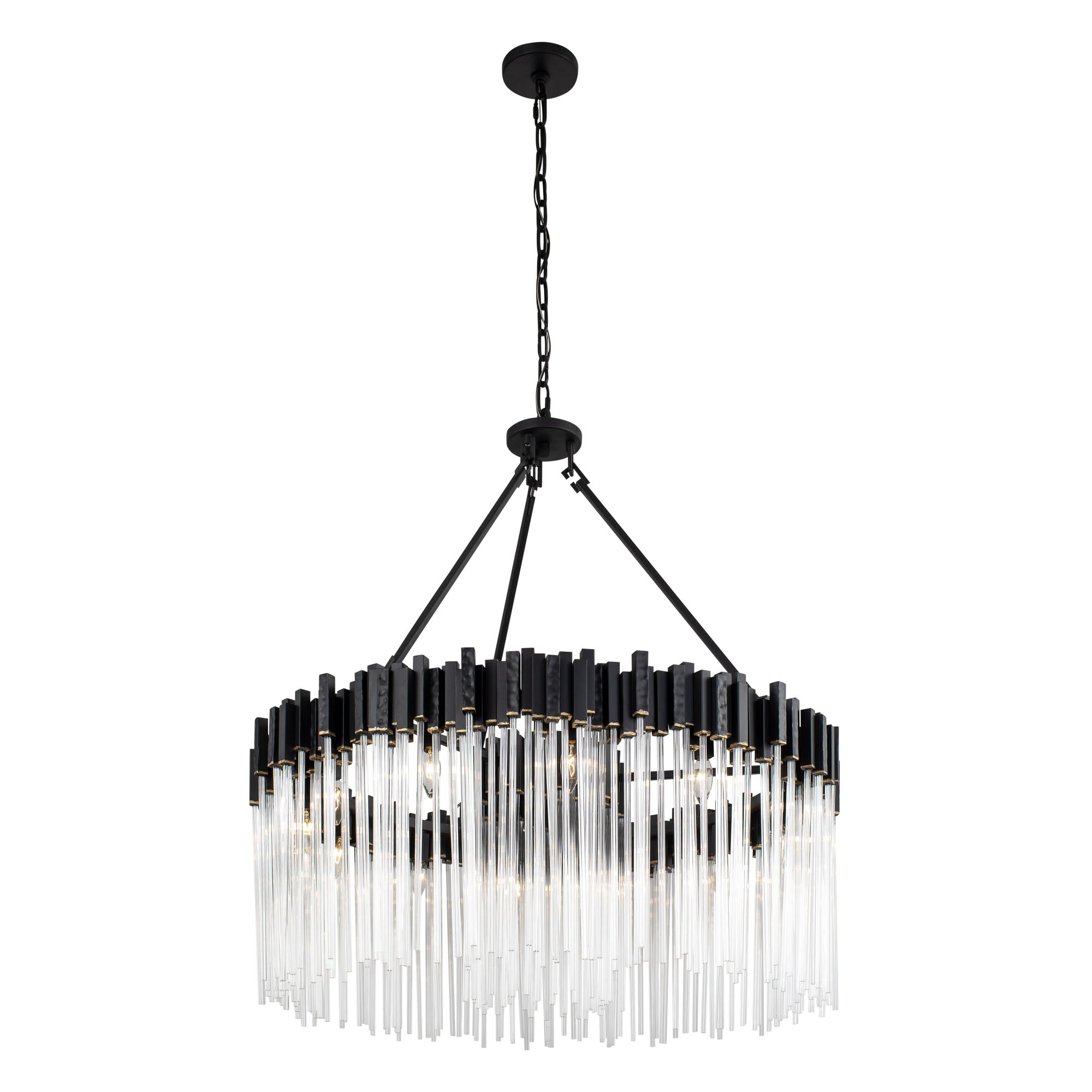 Matrix 12 Light Pendant - Matte Black/French Gold
