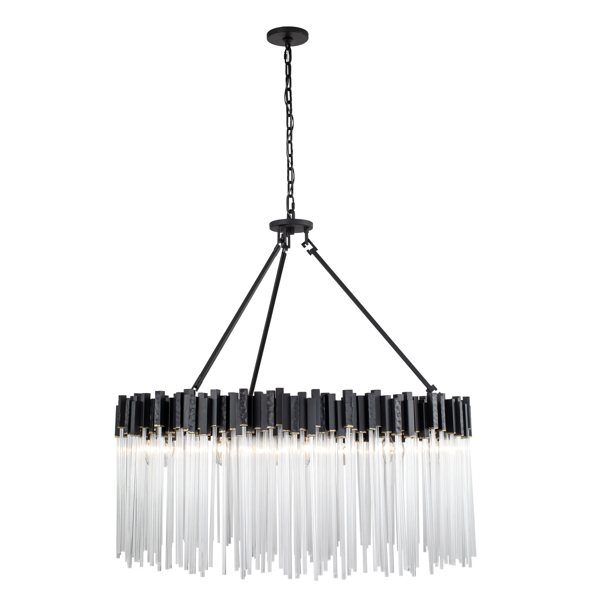 Matrix 12 Light Pendant - Matte Black/French Gold