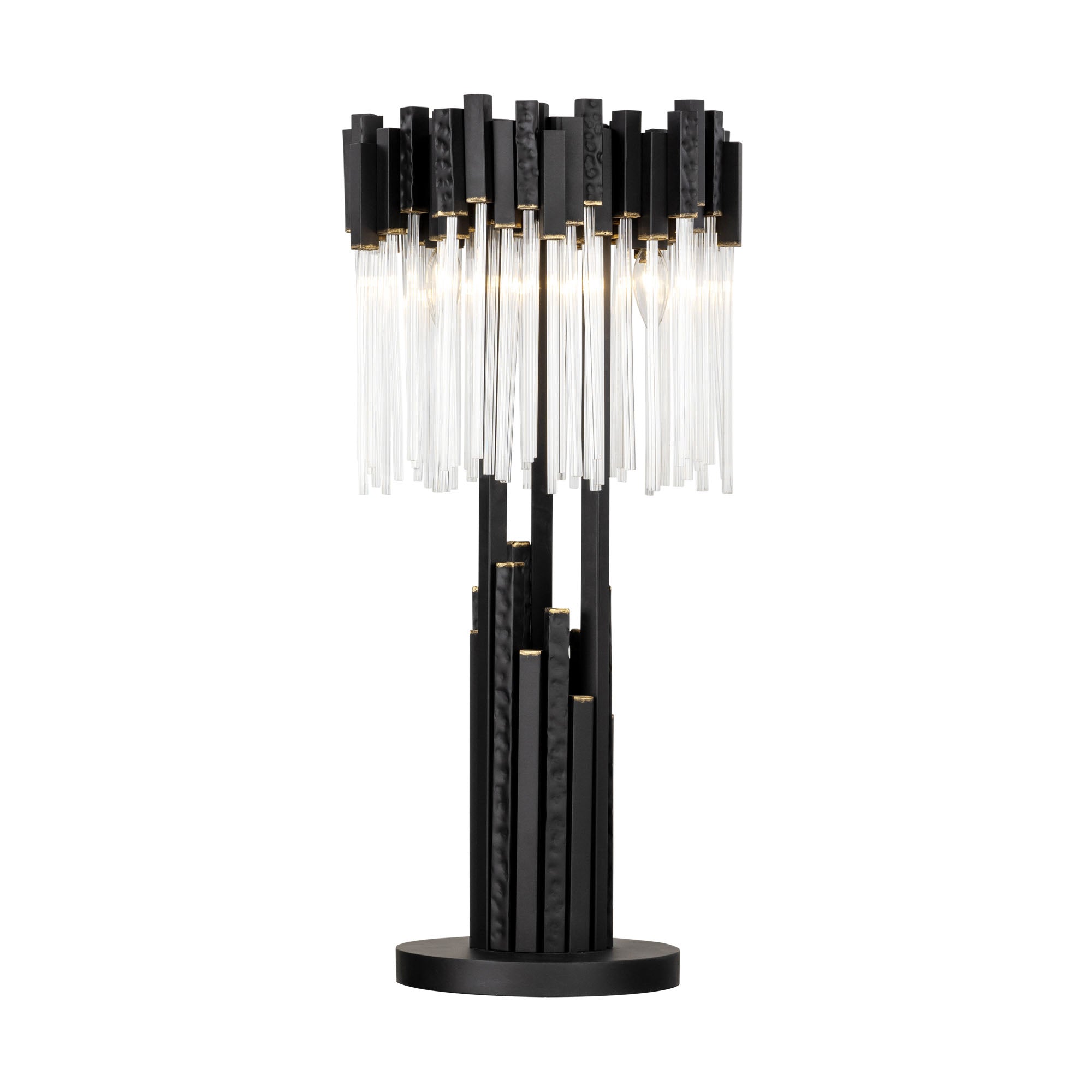 Matrix 3 Light Table Lamp - Matte Black/French Gold