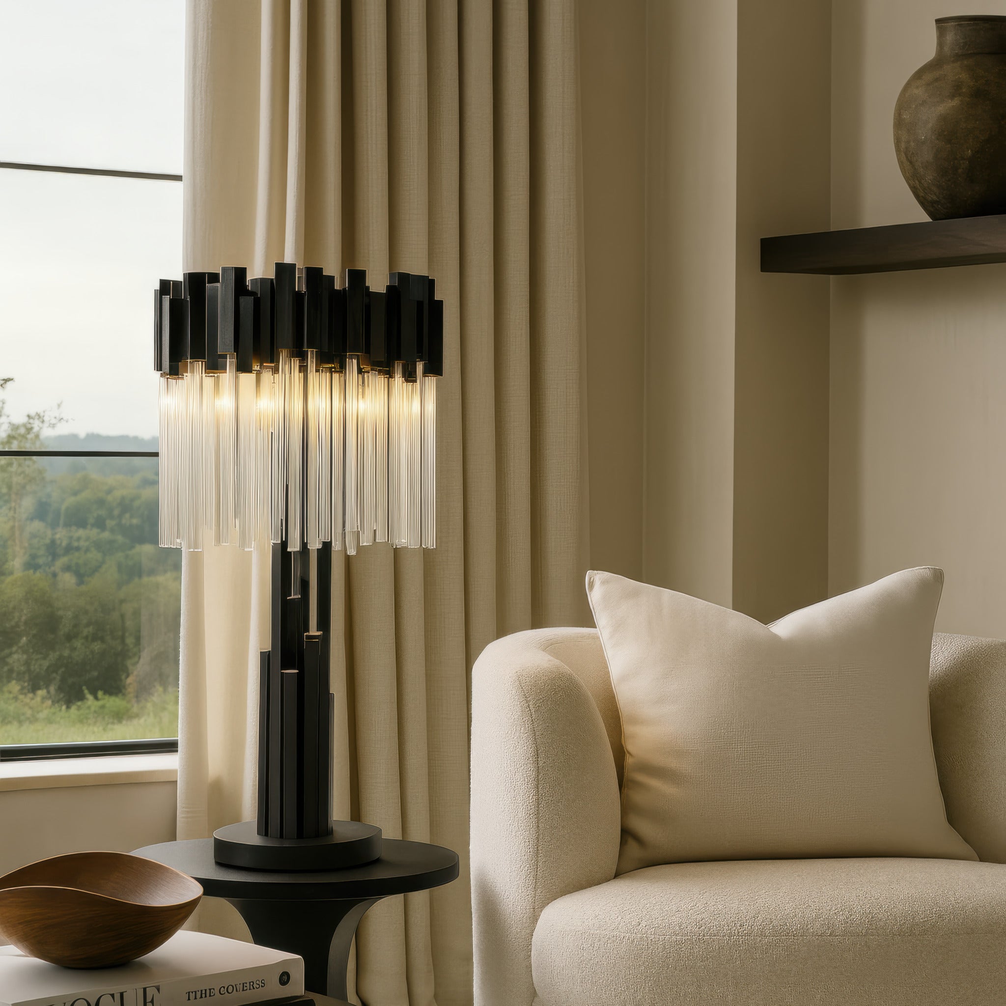 Matrix 3 Light Table Lamp - Matte Black/French Gold