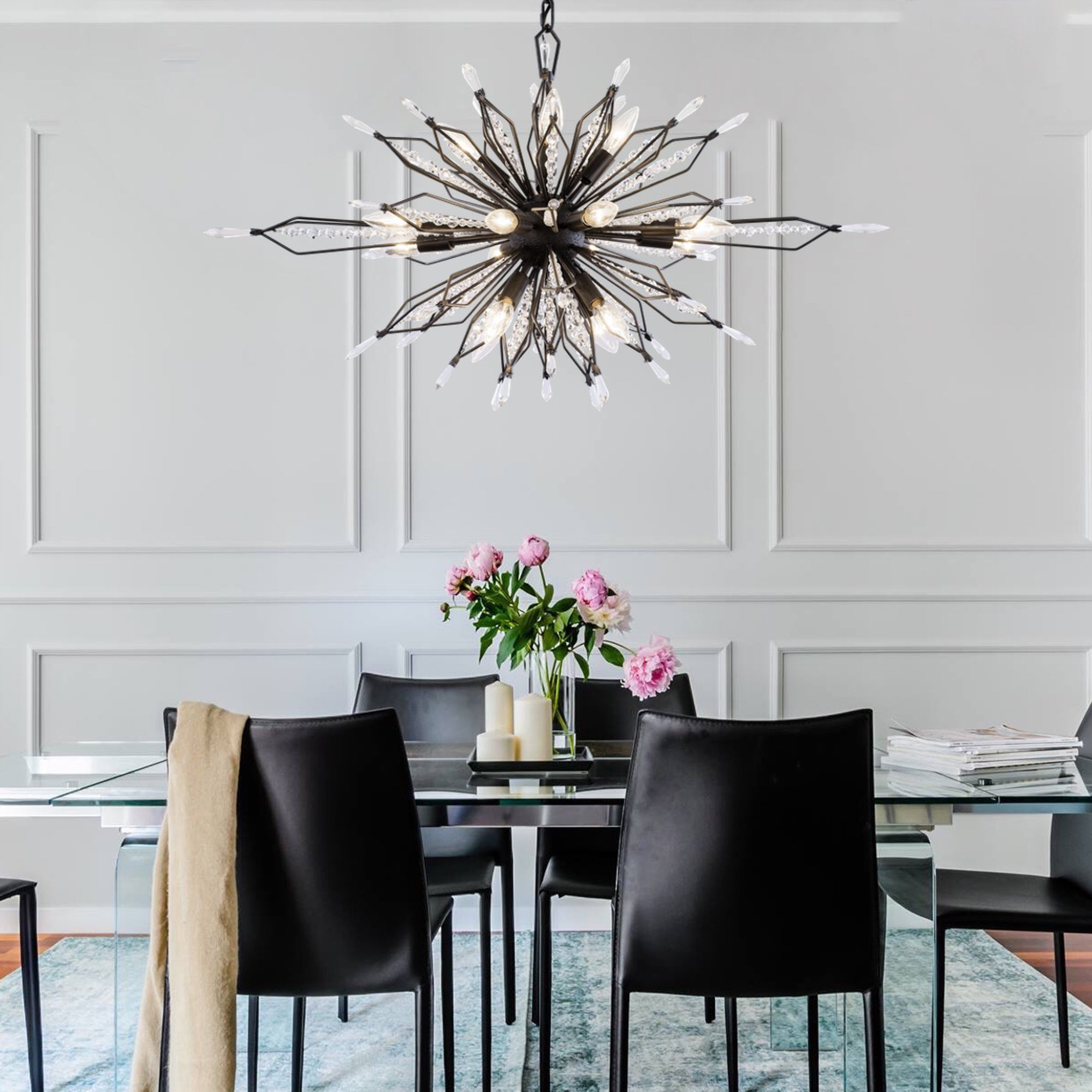 Orbital 16 Light Oval Linear Pendant - Carbon