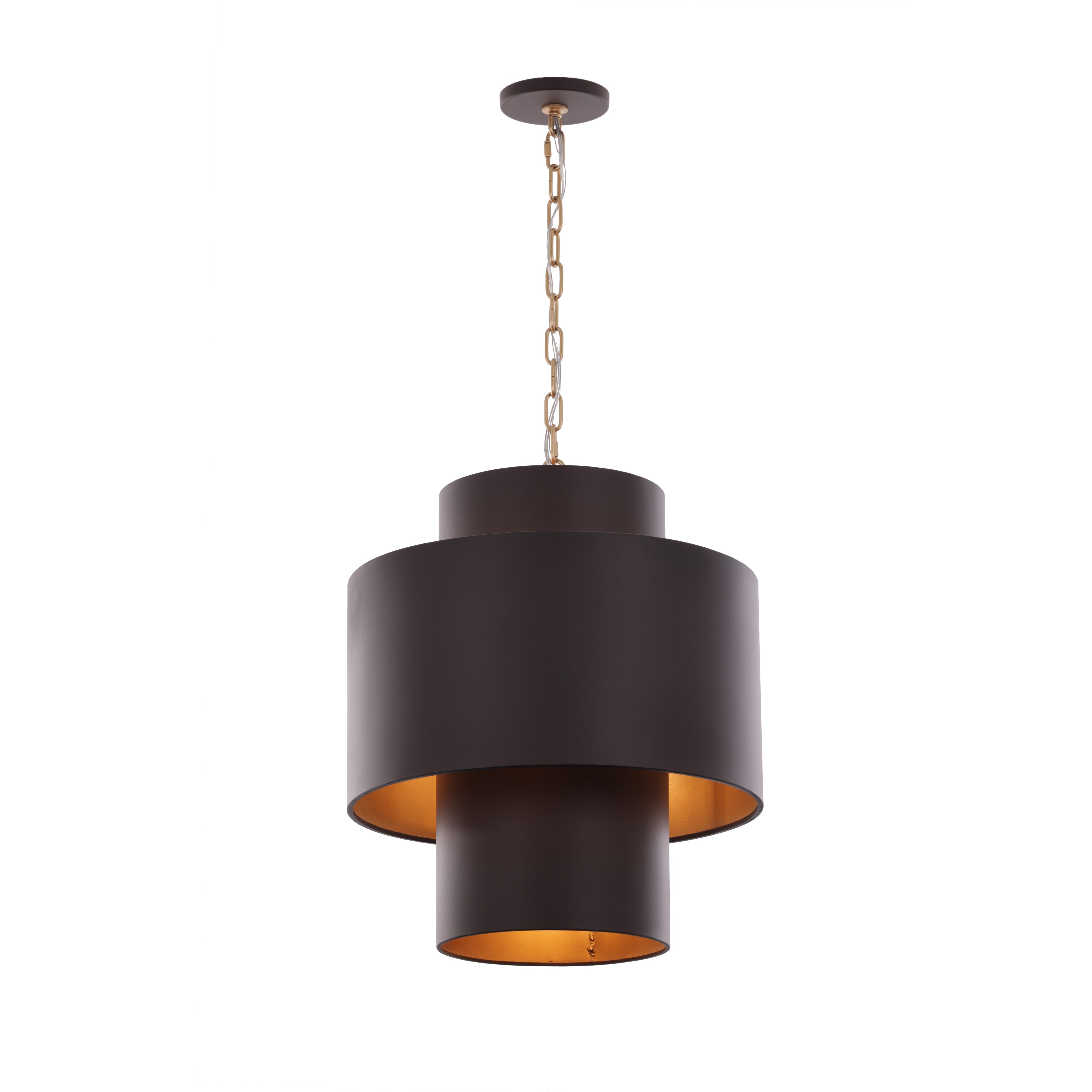 Cannery 4 Light Tall Pendant - Dark Bronze & French Gold