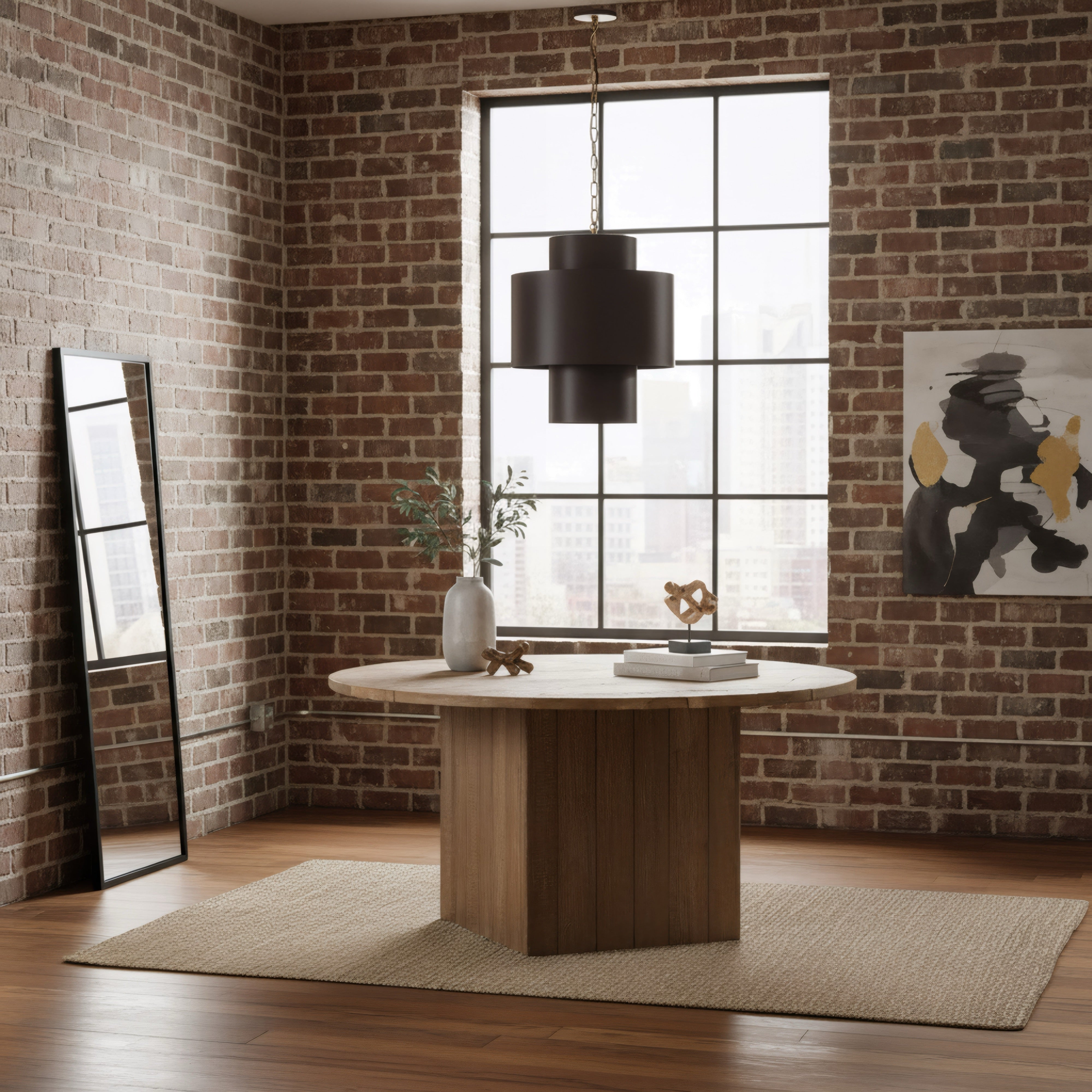 Cannery 4 Light Tall Pendant - Dark Bronze & French Gold