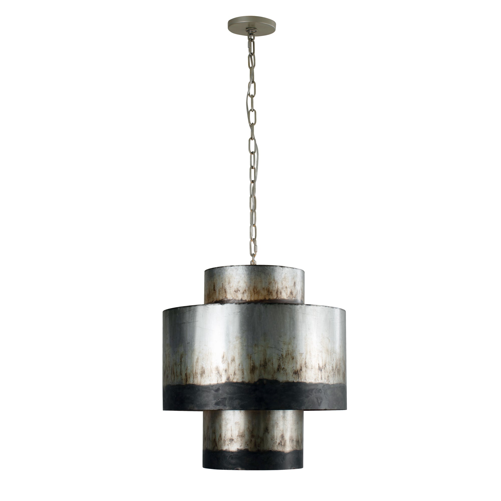 Cannery 4 Light Tall Pendant - Ombre Galvanized