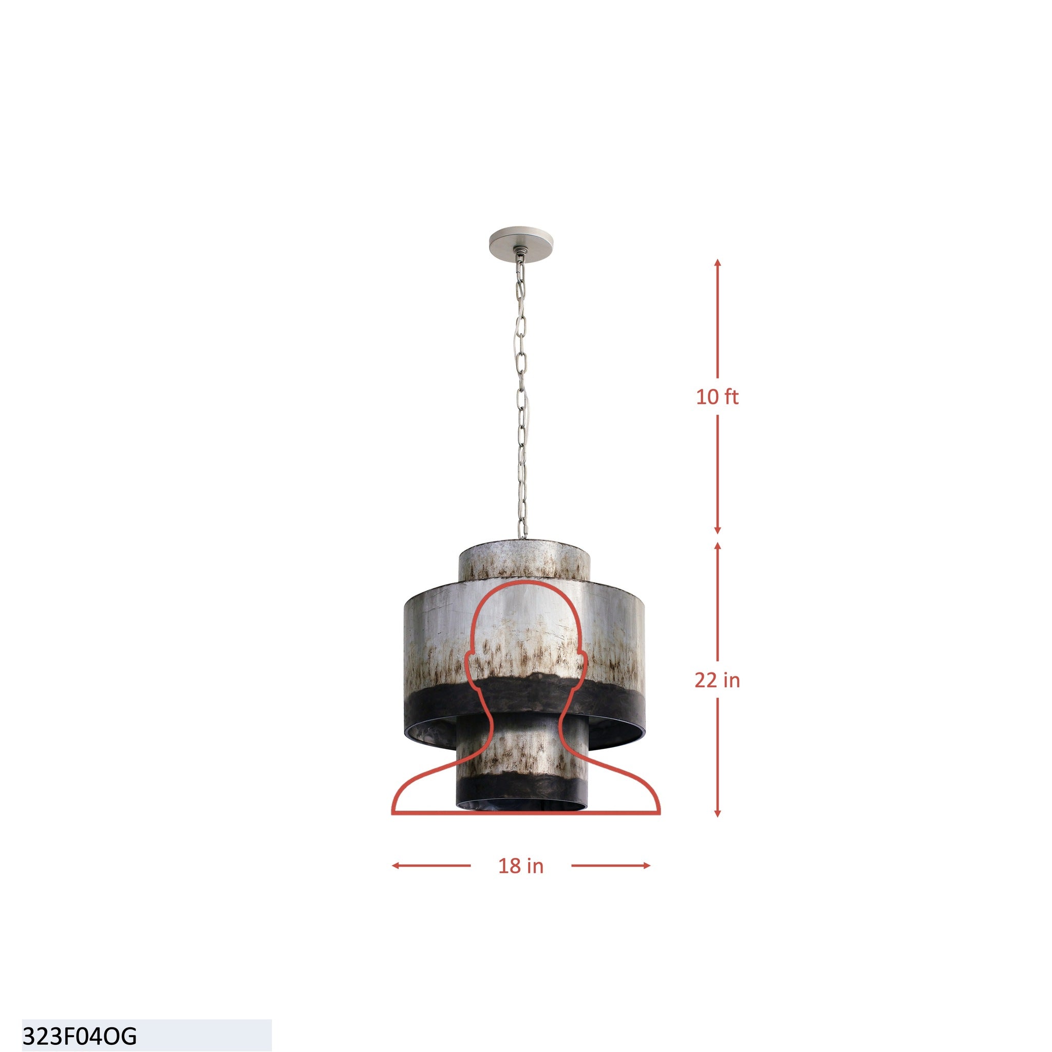 Cannery 4 Light Tall Pendant - Ombre Galvanized