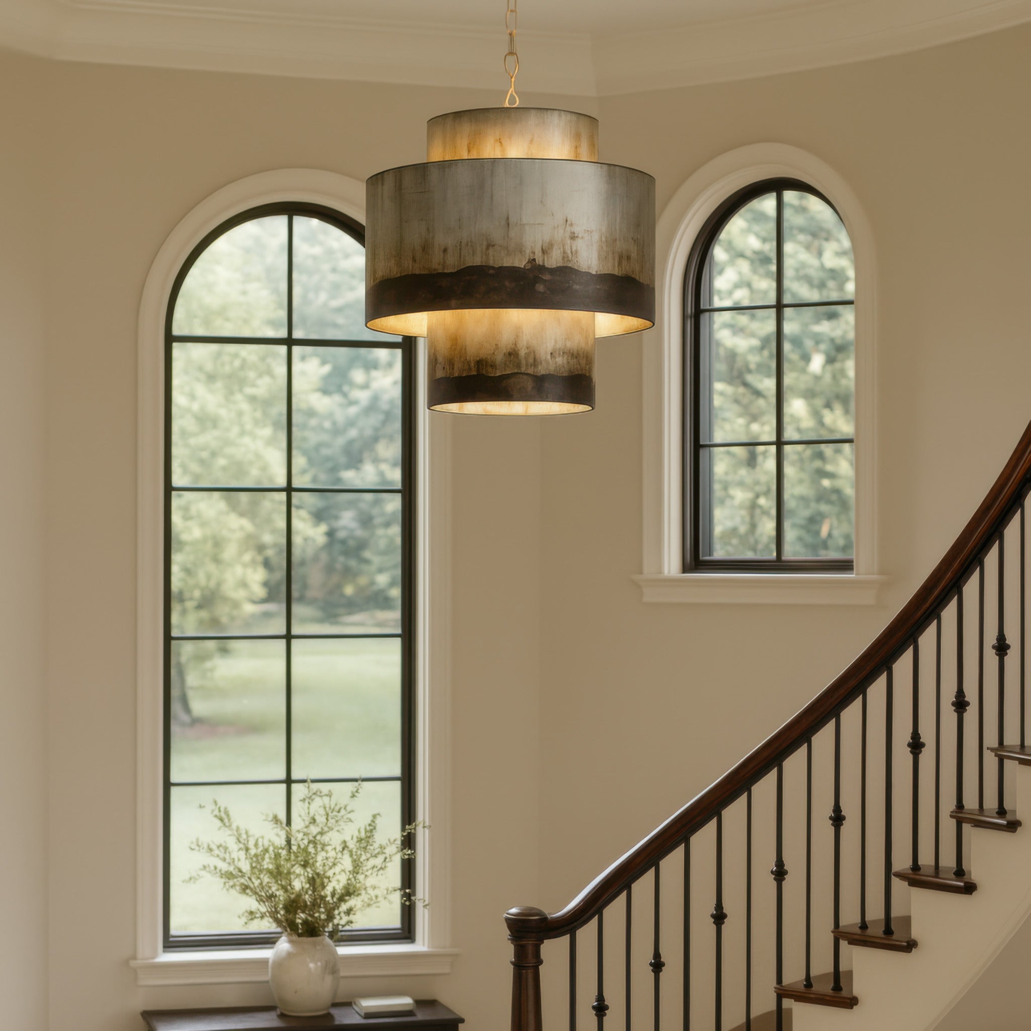 Cannery 4 Light Tall Pendant - Ombre Galvanized