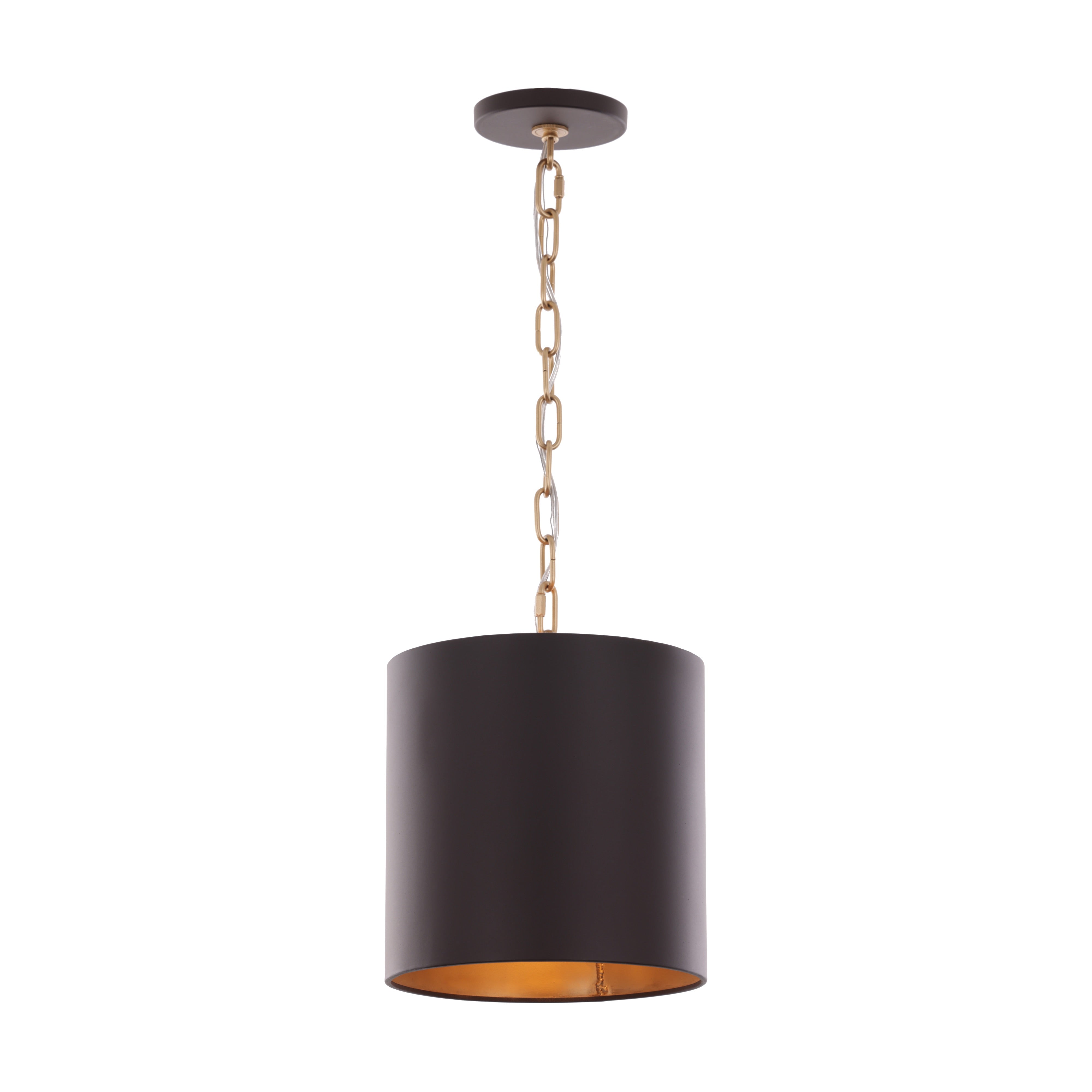 Cannery 1 Light Mini Pendant - Dark Bronze & French Gold