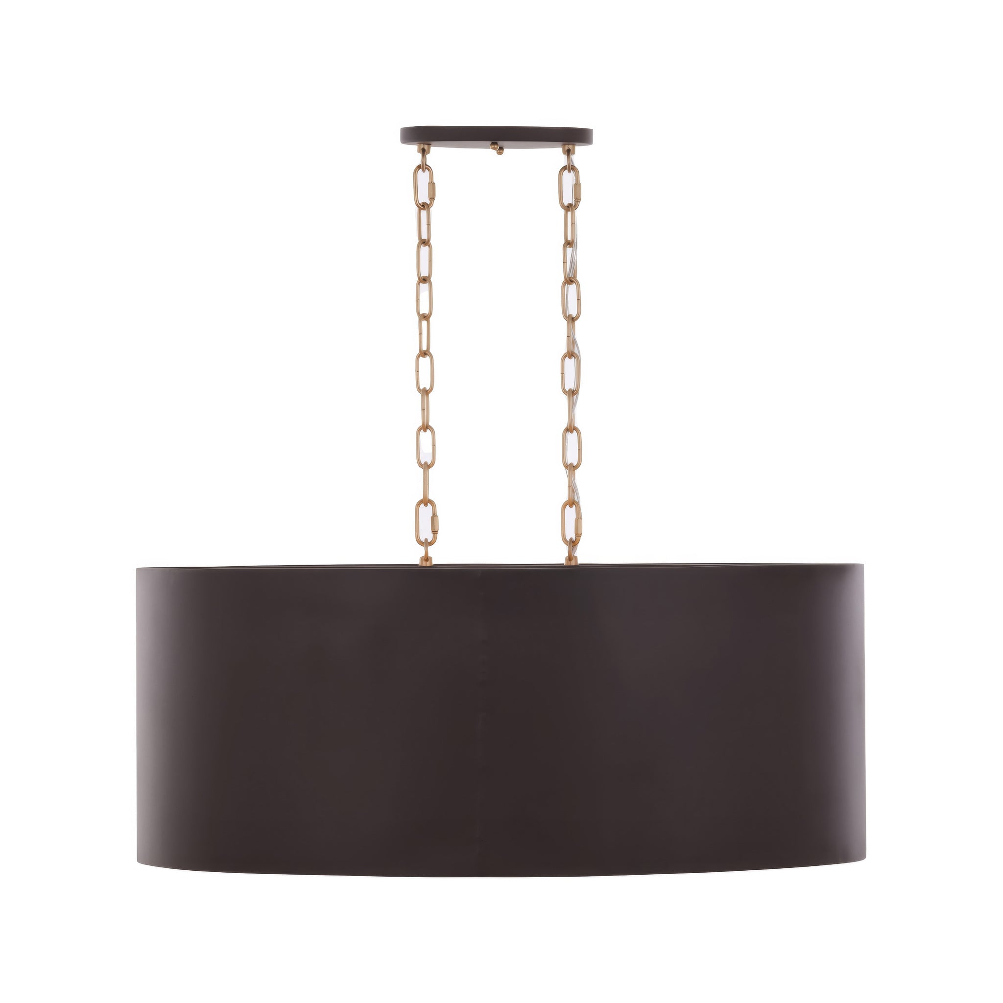 Cannery 6 Light Oval/Linear Pendant - Dark Bronze & French Gold