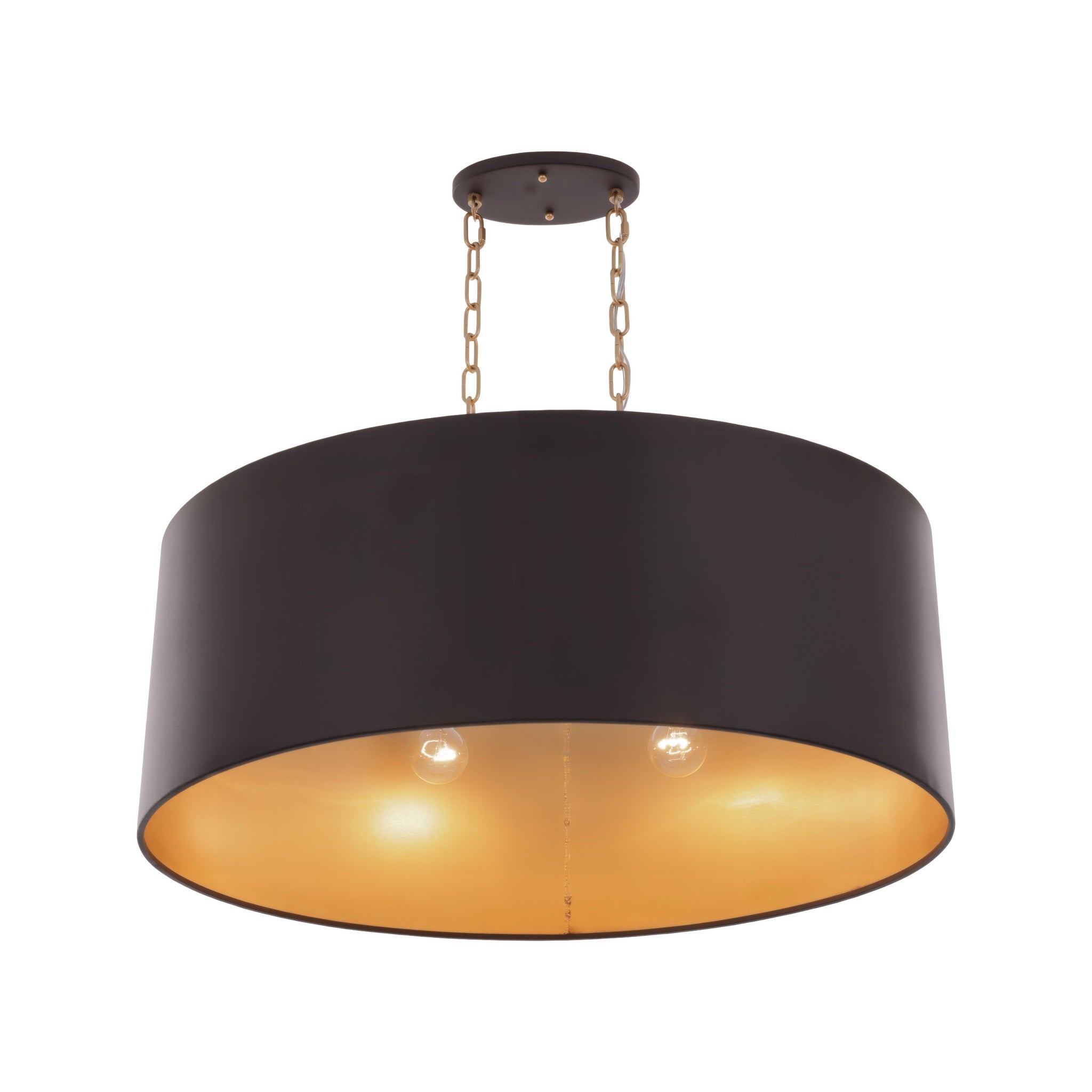 Cannery 6 Light Oval/Linear Pendant - Dark Bronze & French Gold