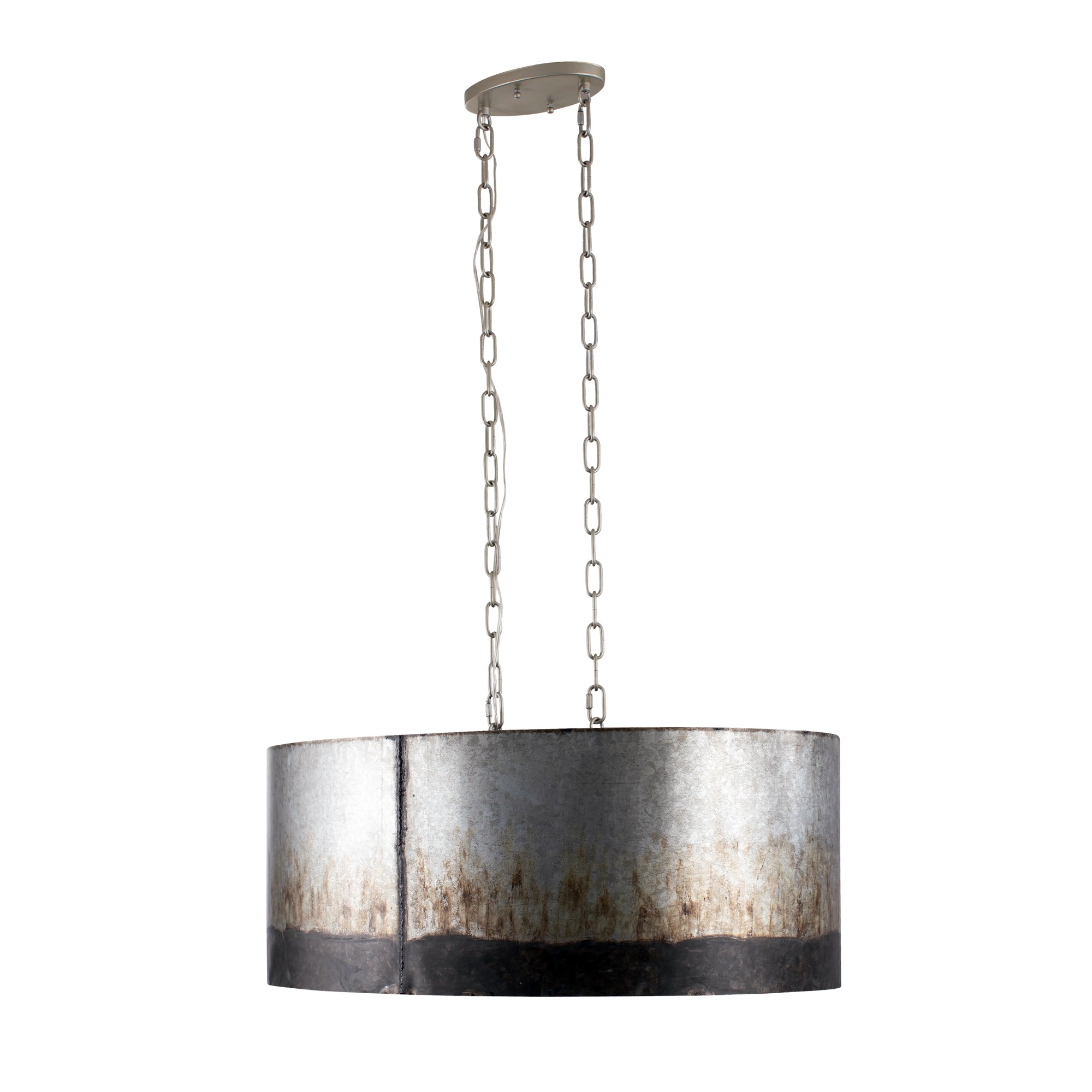 Cannery 6 Light Oval/Linear Pendant - Ombre Galvanized