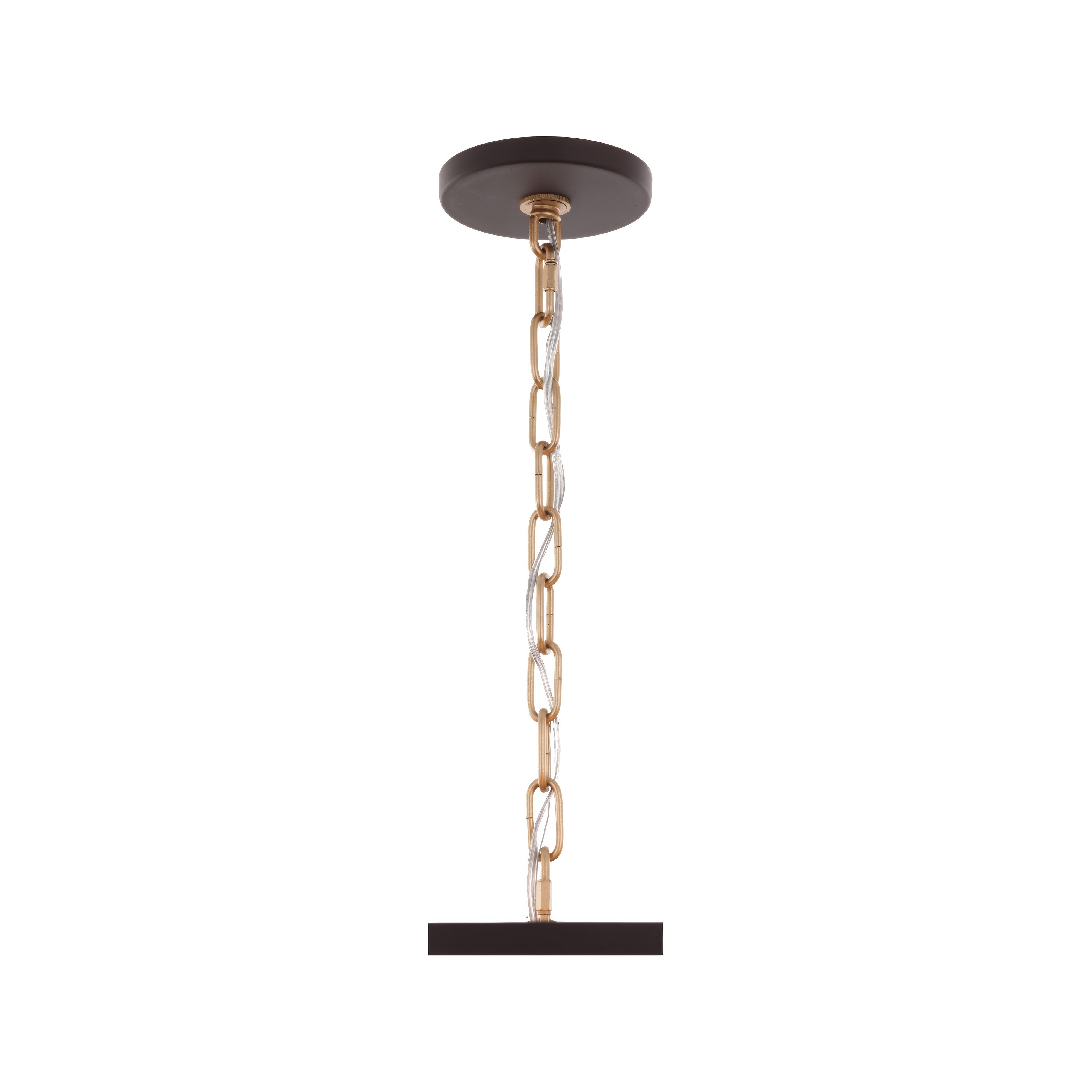 Cannery 4 Light Drum Pendant - Dark Bronze & French Gold