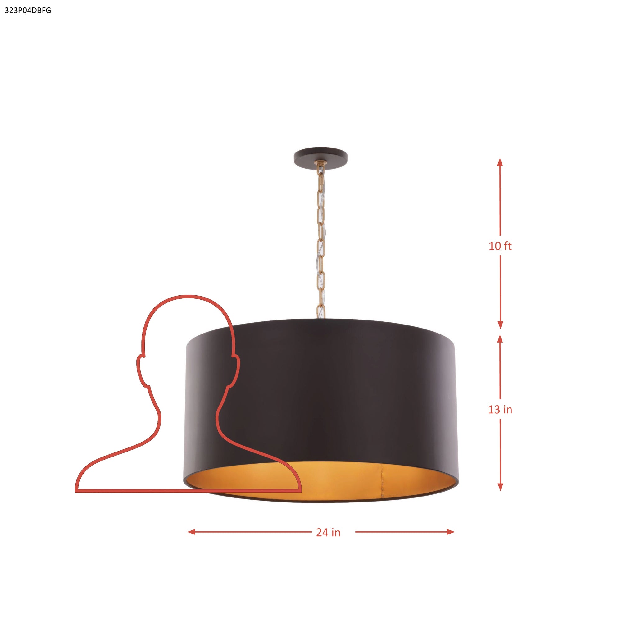 Cannery 4 Light Drum Pendant - Ombre Galvanized