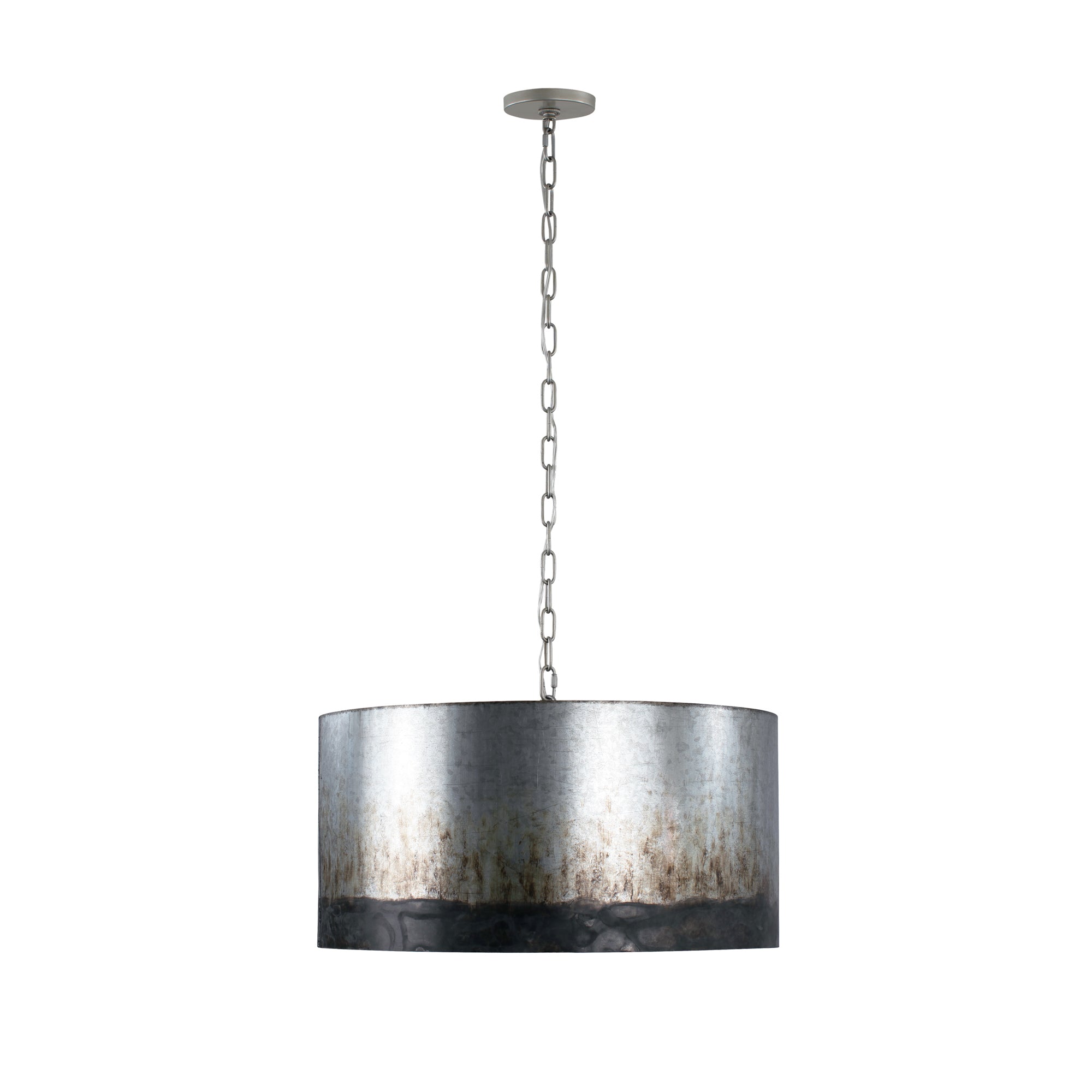 Cannery 4 Light Drum Pendant - Ombre Galvanized
