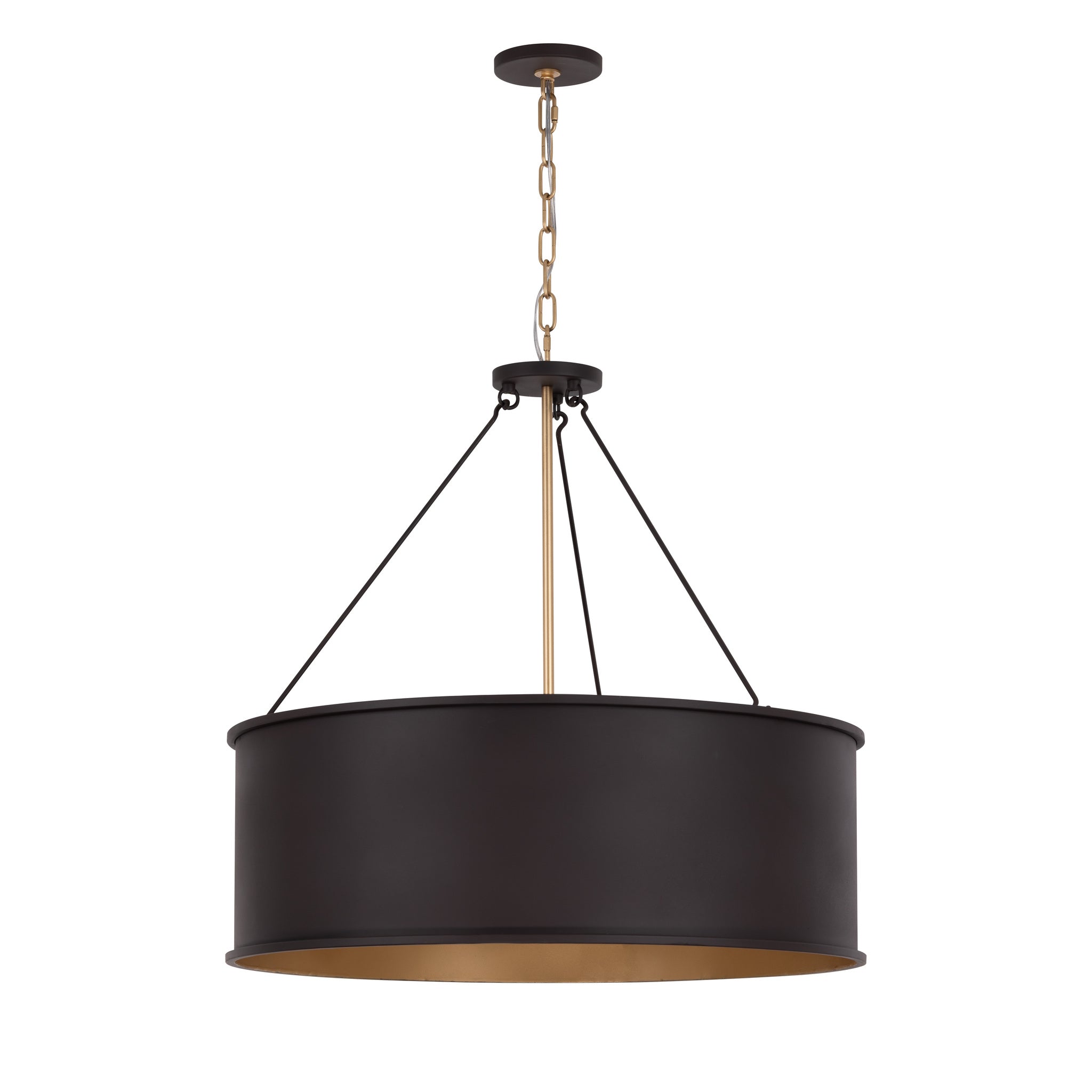 Cannery 5 Light Pendant - Dark Bronze & French Gold