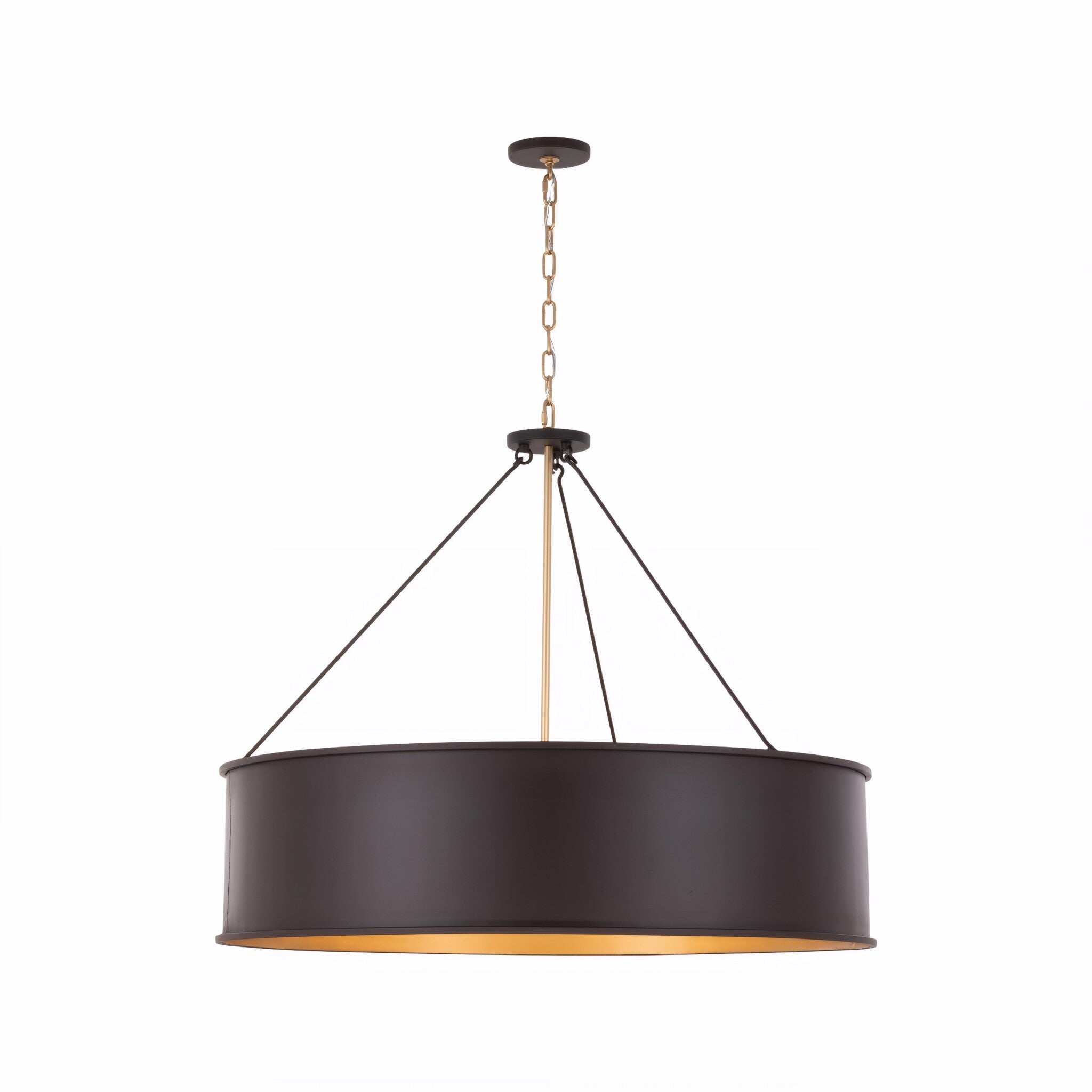 Cannery 6 Light Pendant - Dark Bronze & French Gold