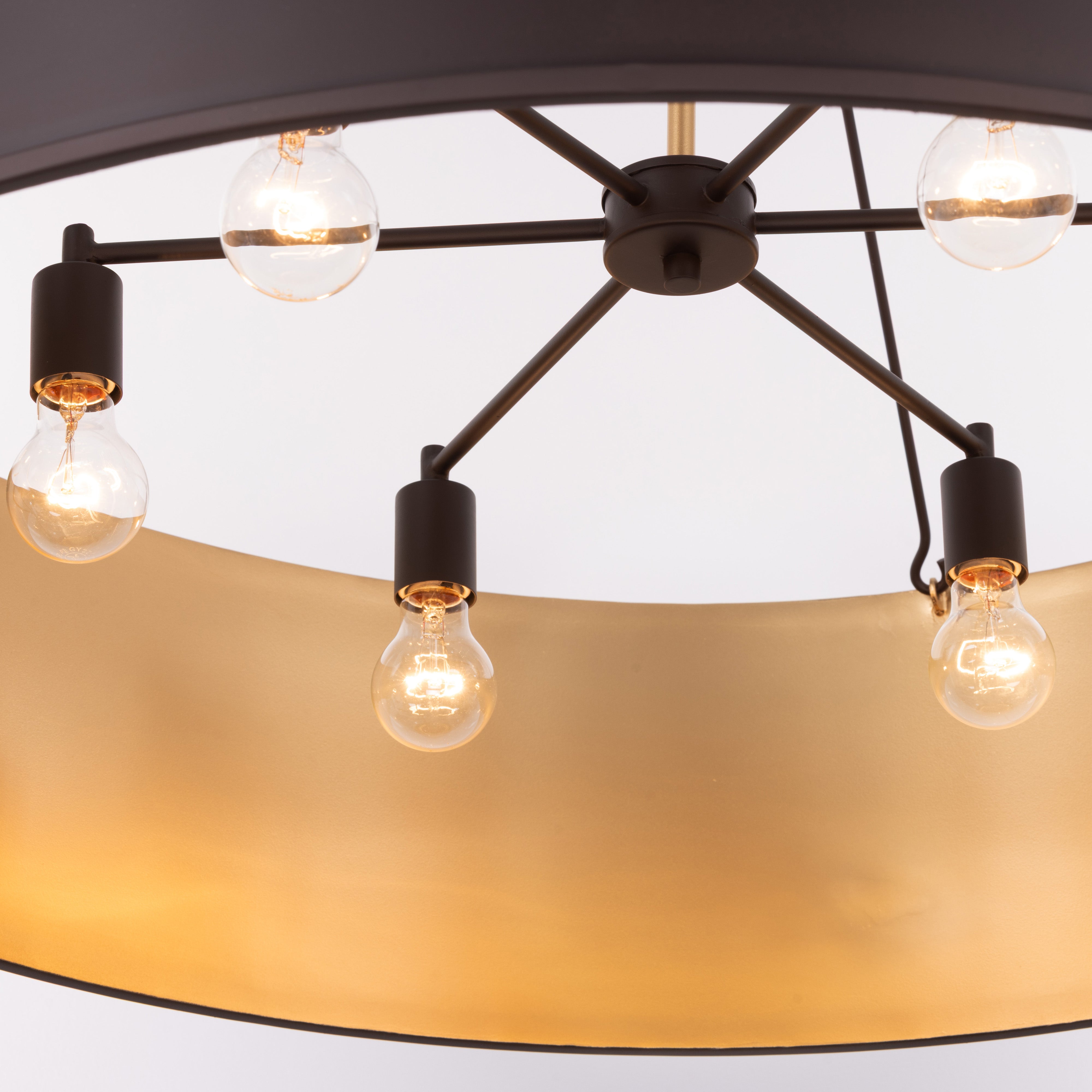 Cannery 6 Light Pendant - Dark Bronze / French Gold