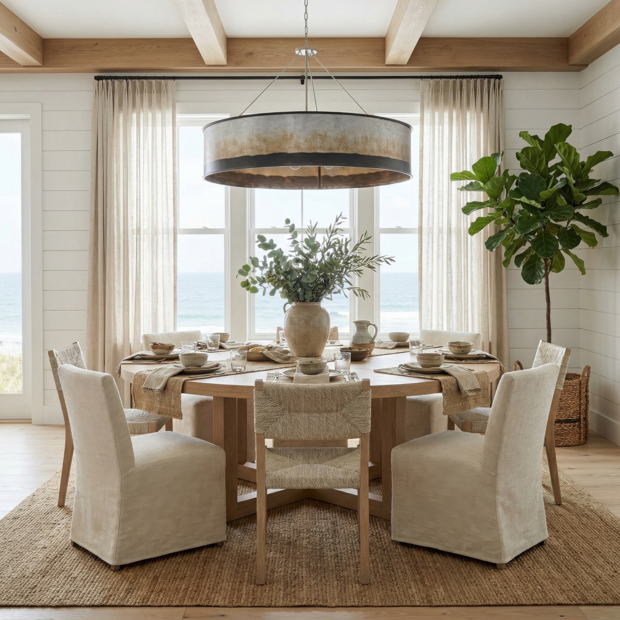 Cannery 6 Light Pendant - Ombre Galvanized