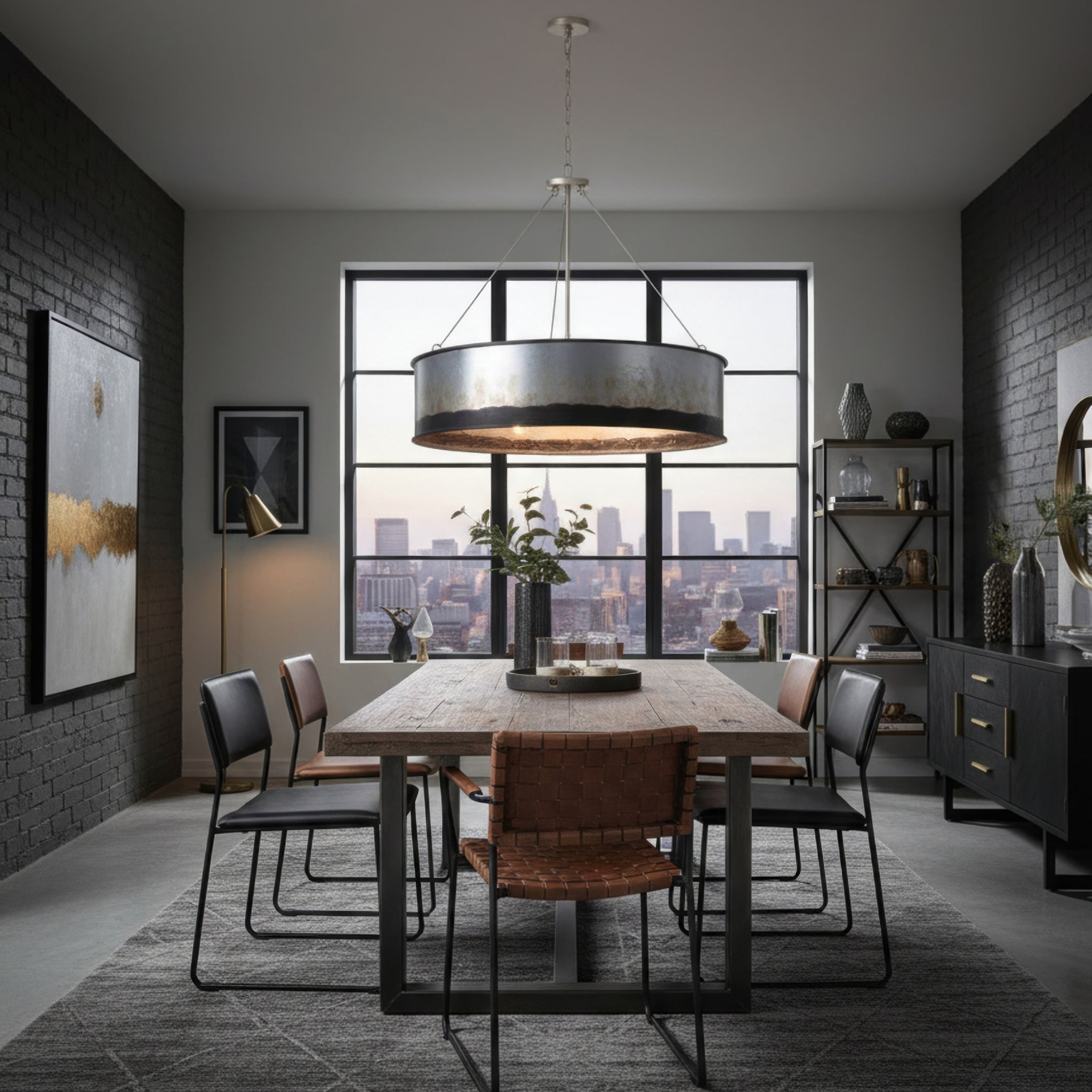 Cannery 6 Light Pendant - Ombre Galvanized