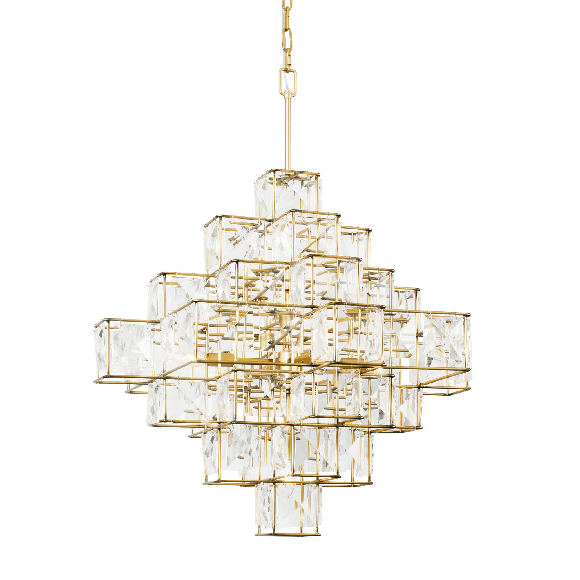 Cubic 6-Light Chandelier - Calypso Gold