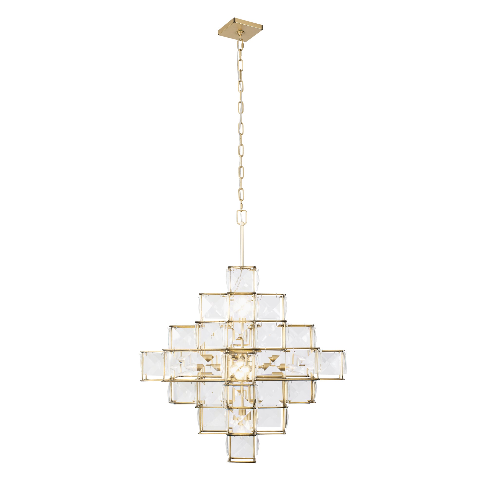 Cubic 6 Light Chandelier - Calypso Gold