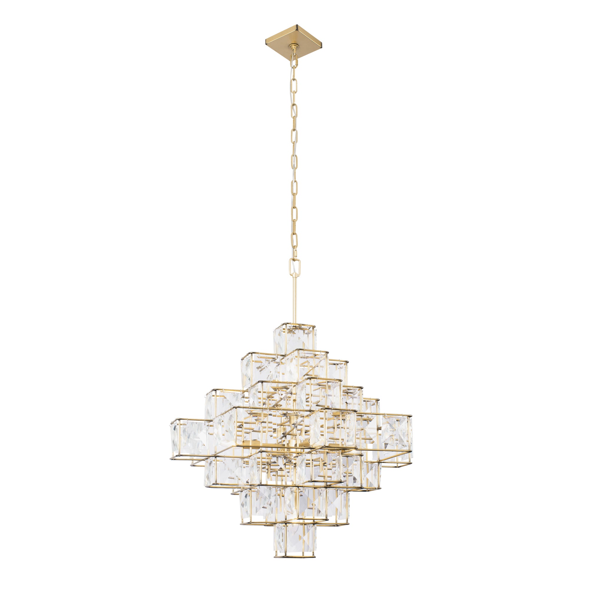 Cubic 6-Light Chandelier - Calypso Gold