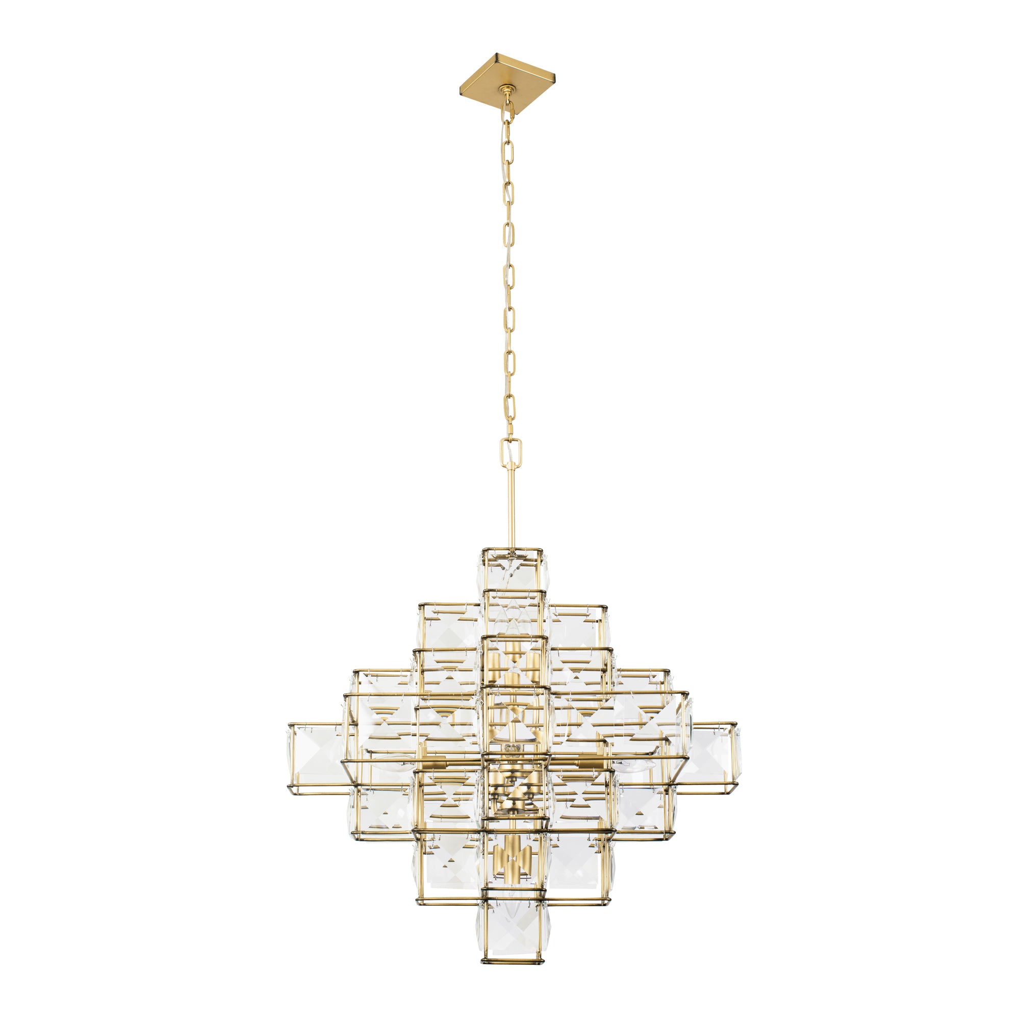 Cubic 6 Light Chandelier - Calypso Gold