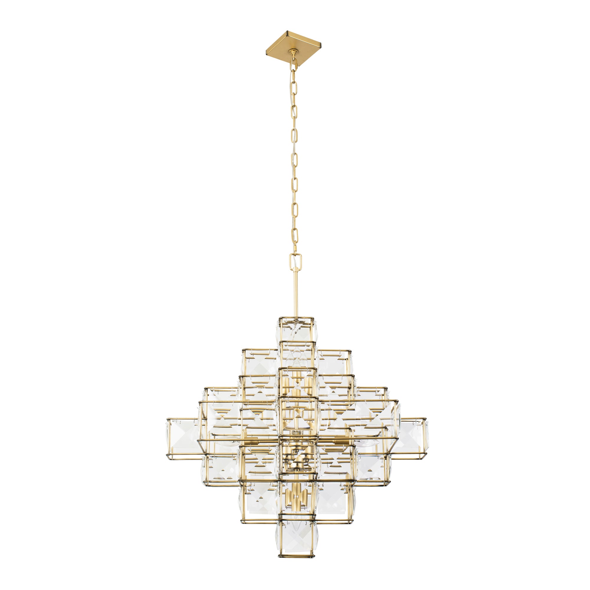 Cubic 6-Light Chandelier - Calypso Gold