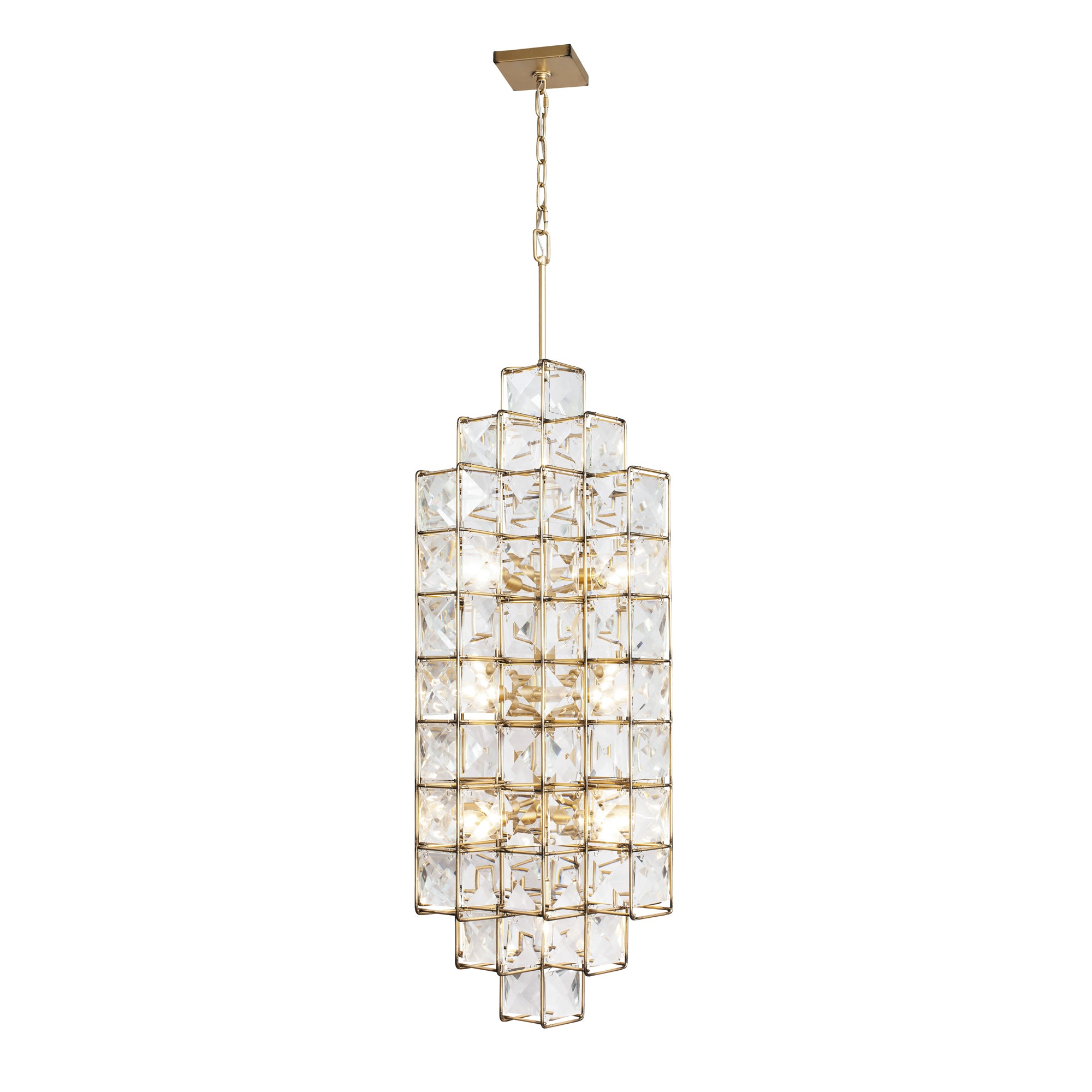 Cubic 14 Light Foyer - Calypso Gold