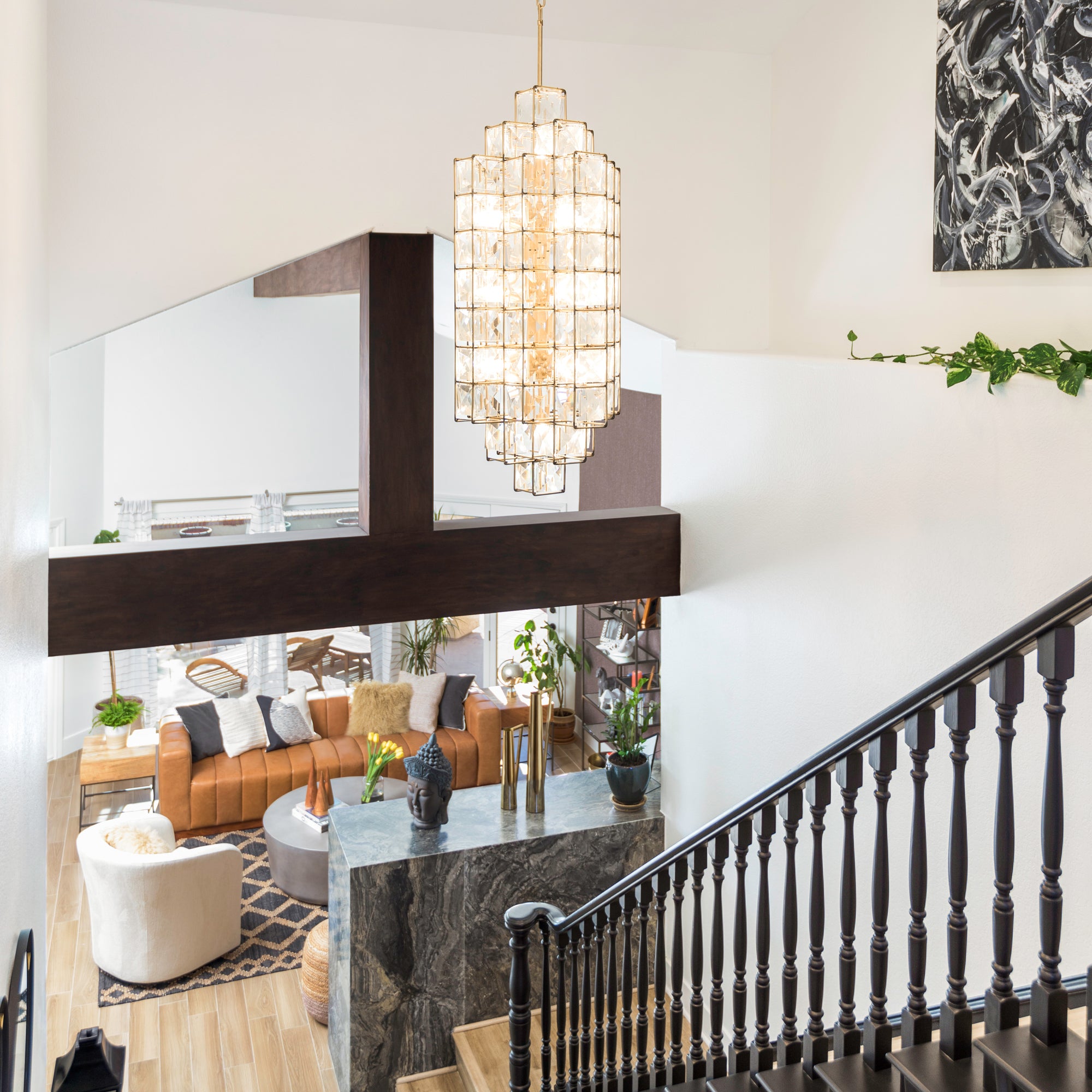 Cubic 14-Light Foyer - Calypso Gold